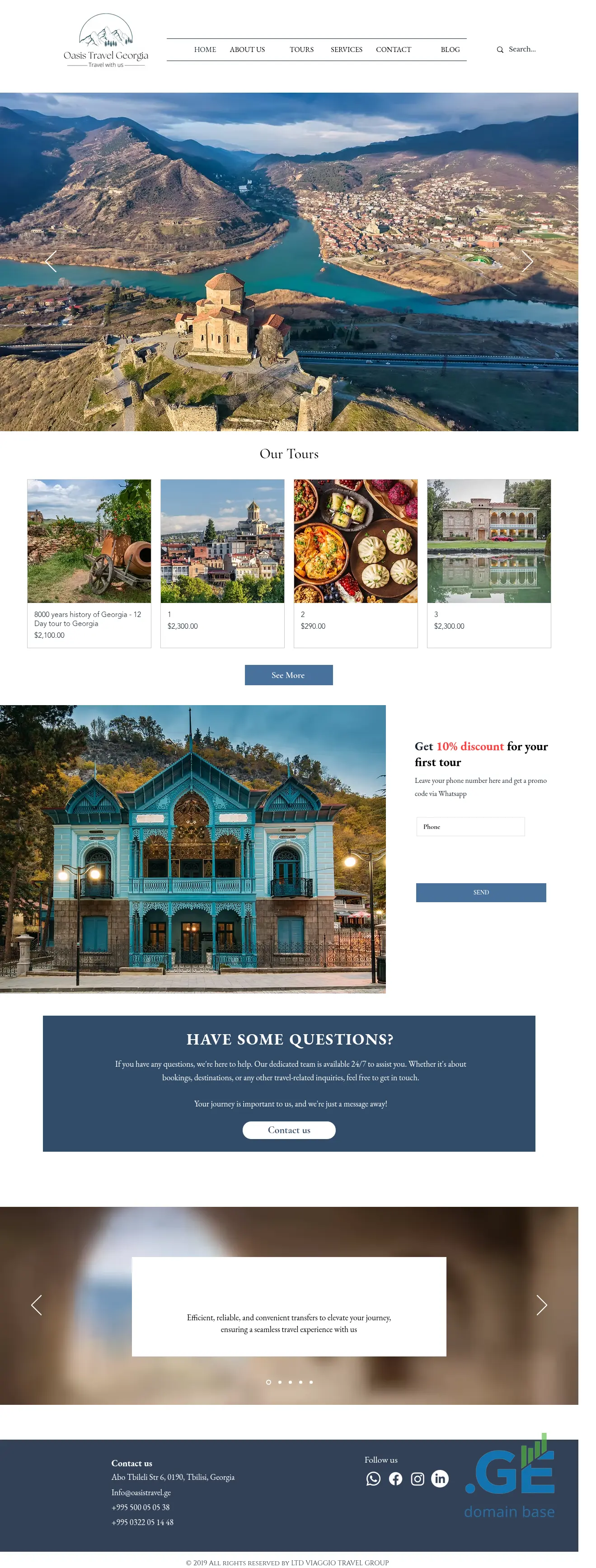 Screenshot of the site oasistravel.ge