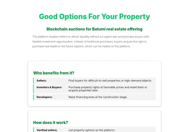 Screenshot of options.ge