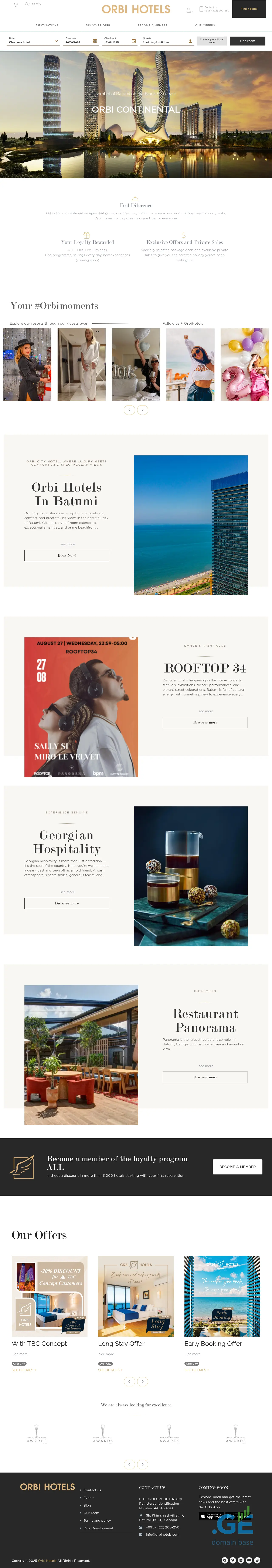 Screenshot of the site orbicollection.ge