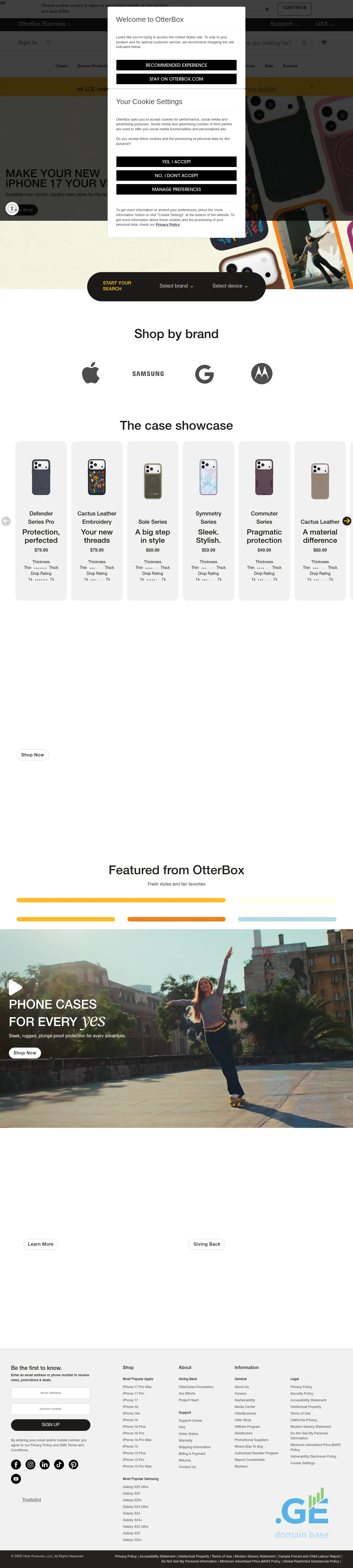 Screenshot of the site otterbox.ge