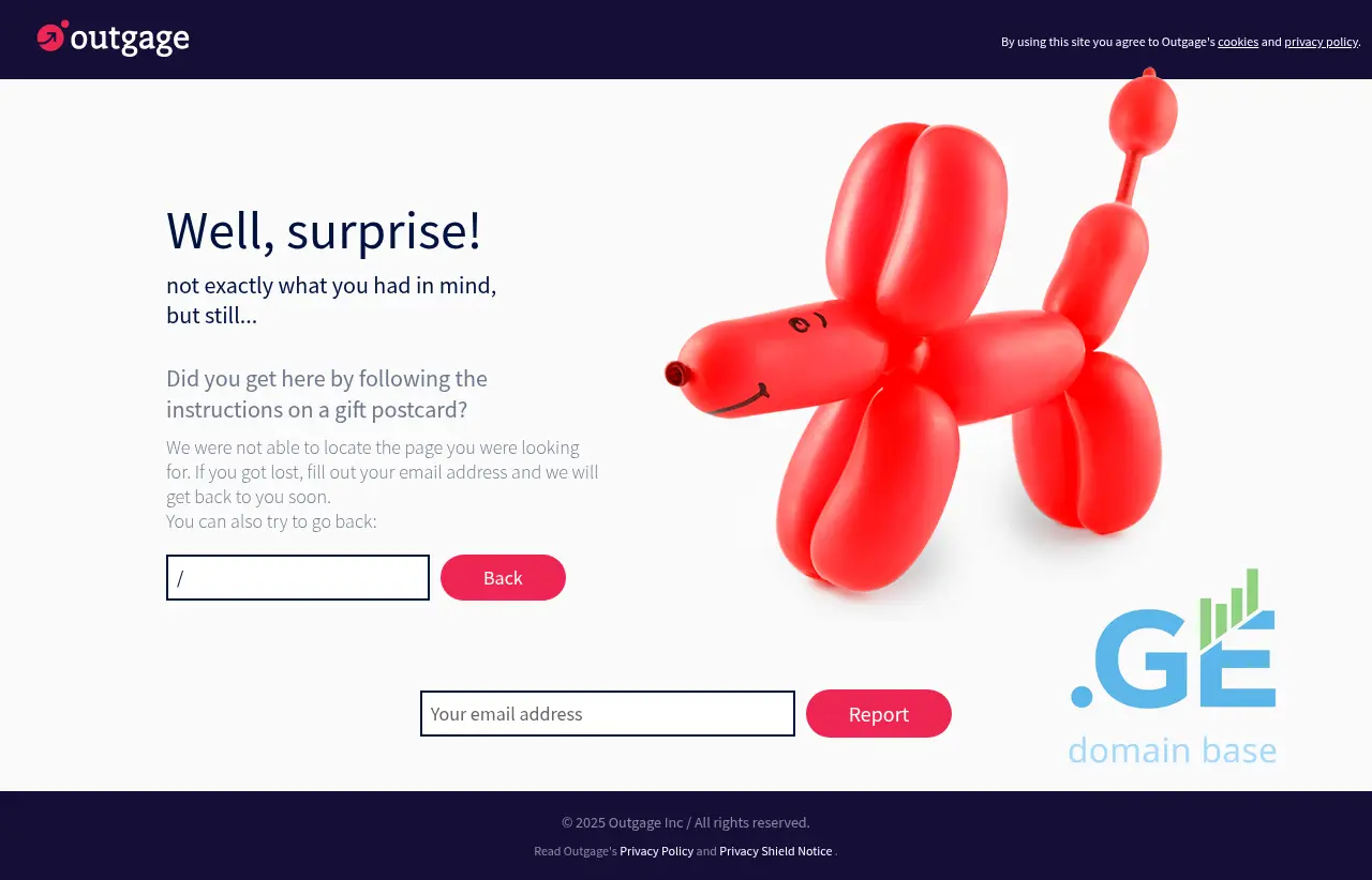 Screenshot of the site outga.ge