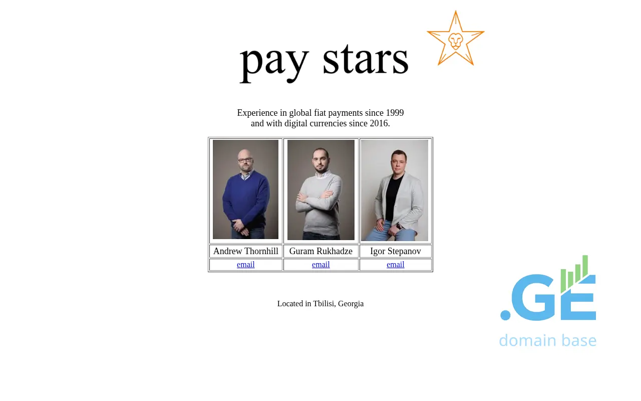 Screenshot of the site paystars.ge