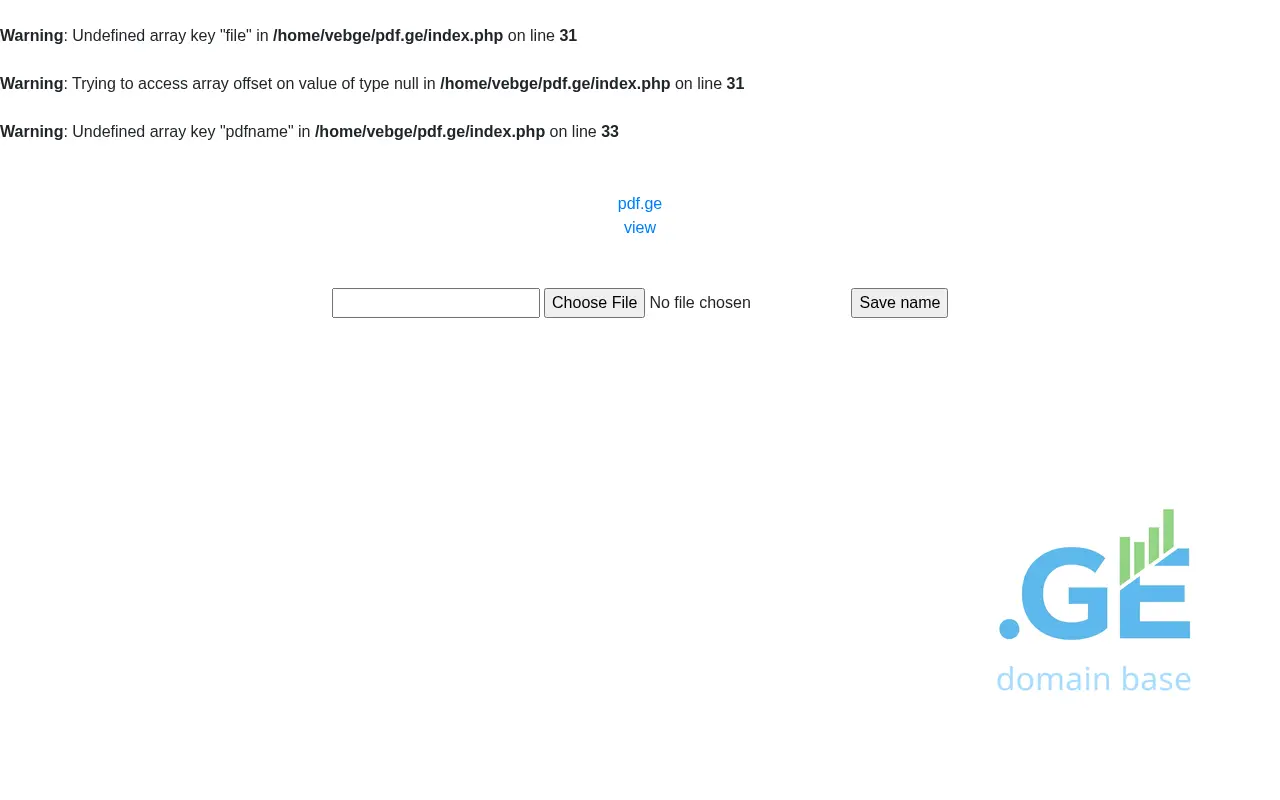 Screenshot of the site pdf.ge