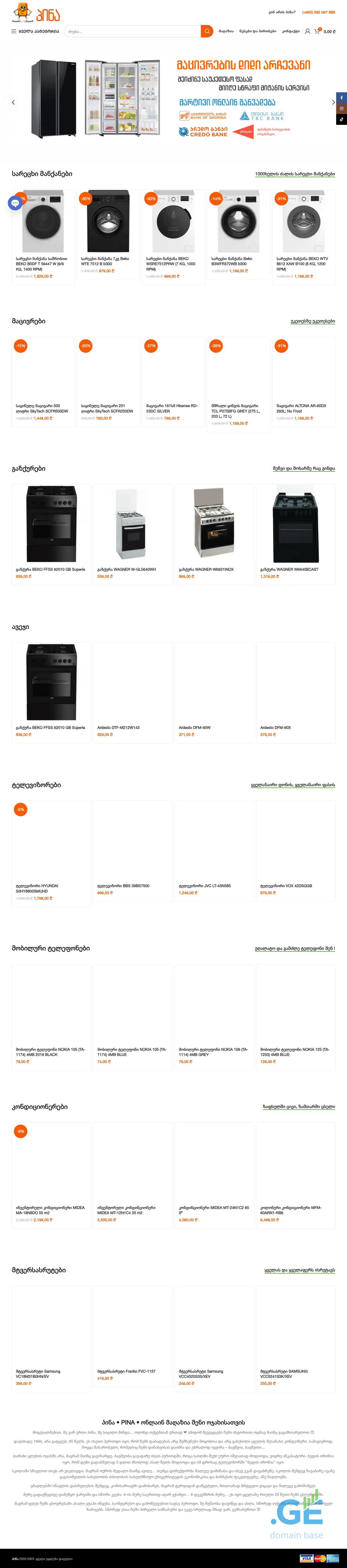 Screenshot of the site pina.ge