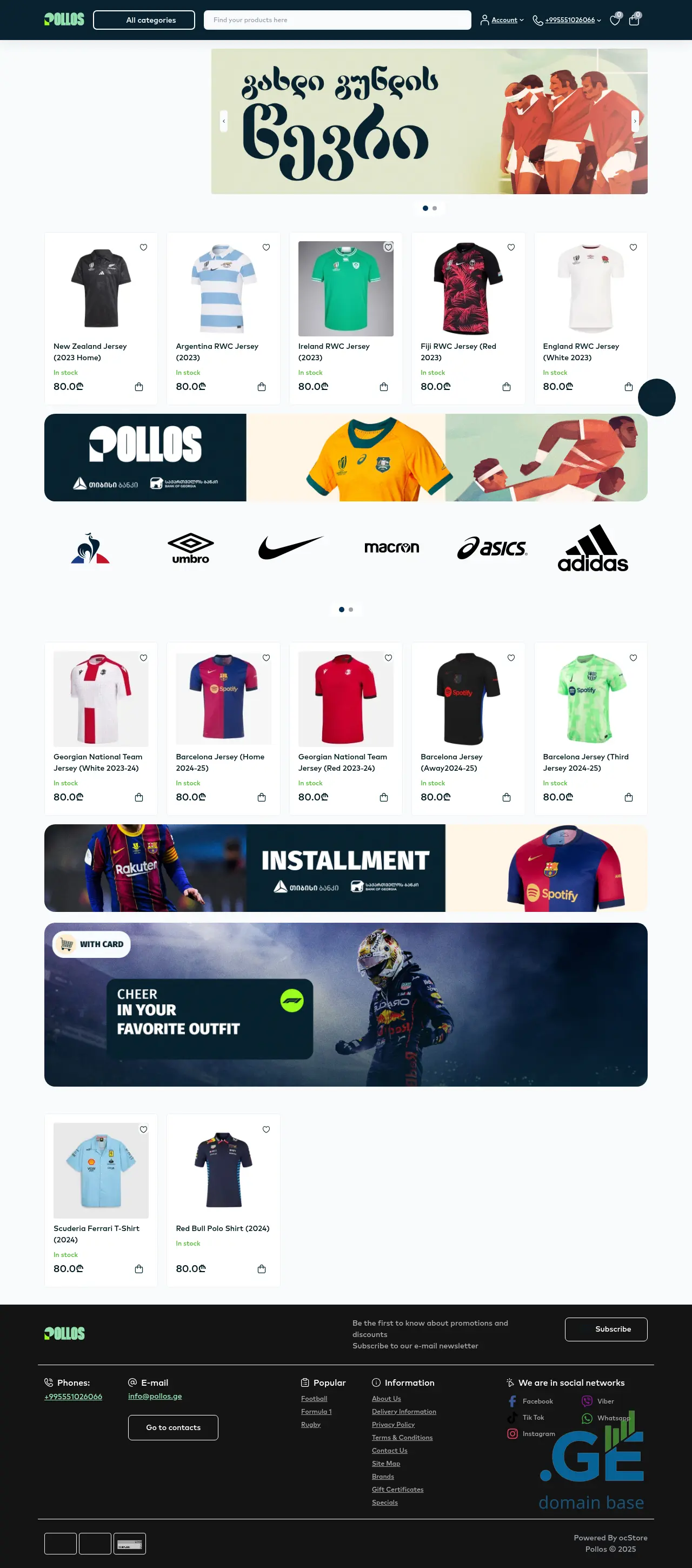 Screenshot of the site pollos.ge