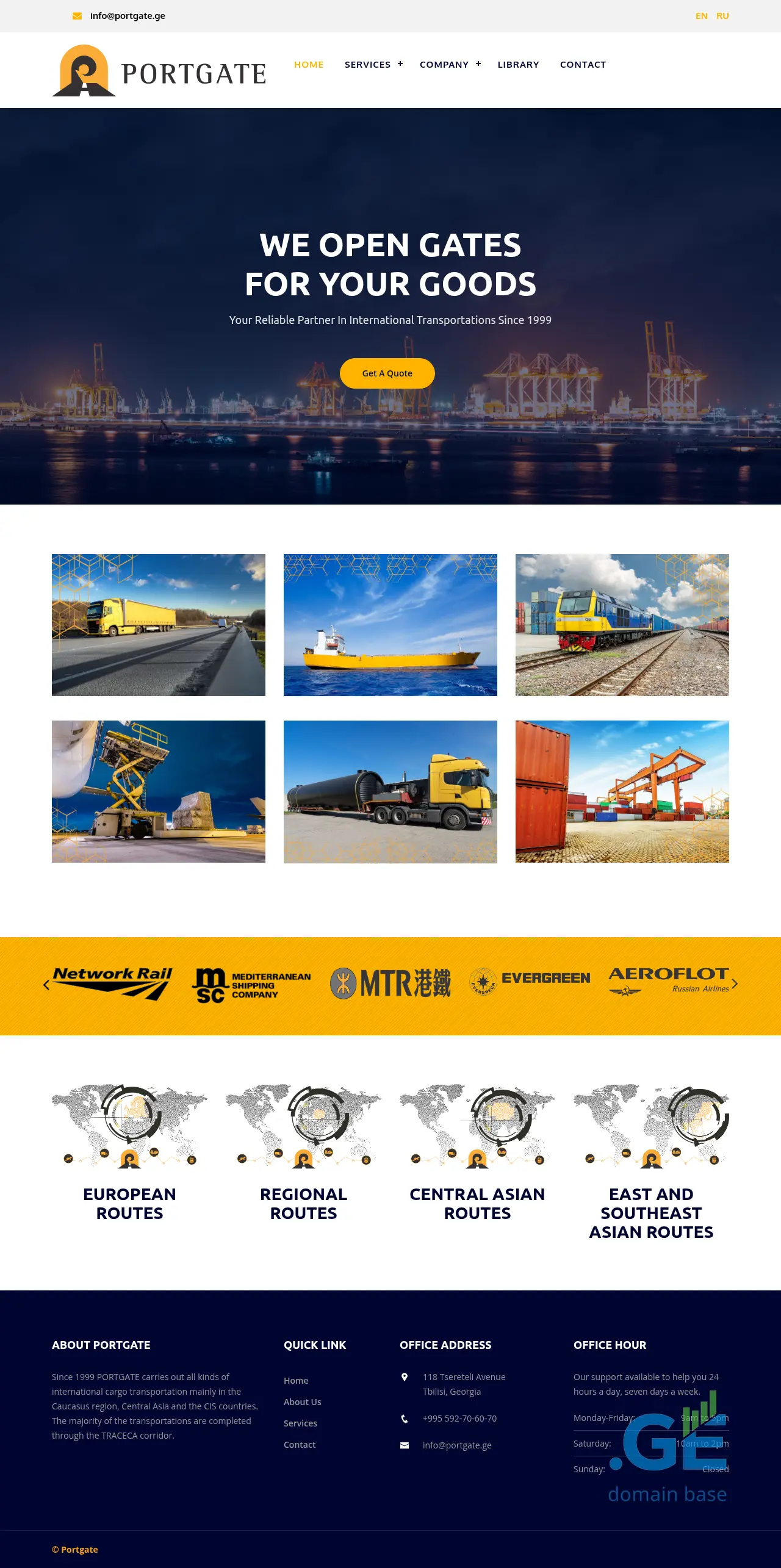 Screenshot of the site portgate.ge