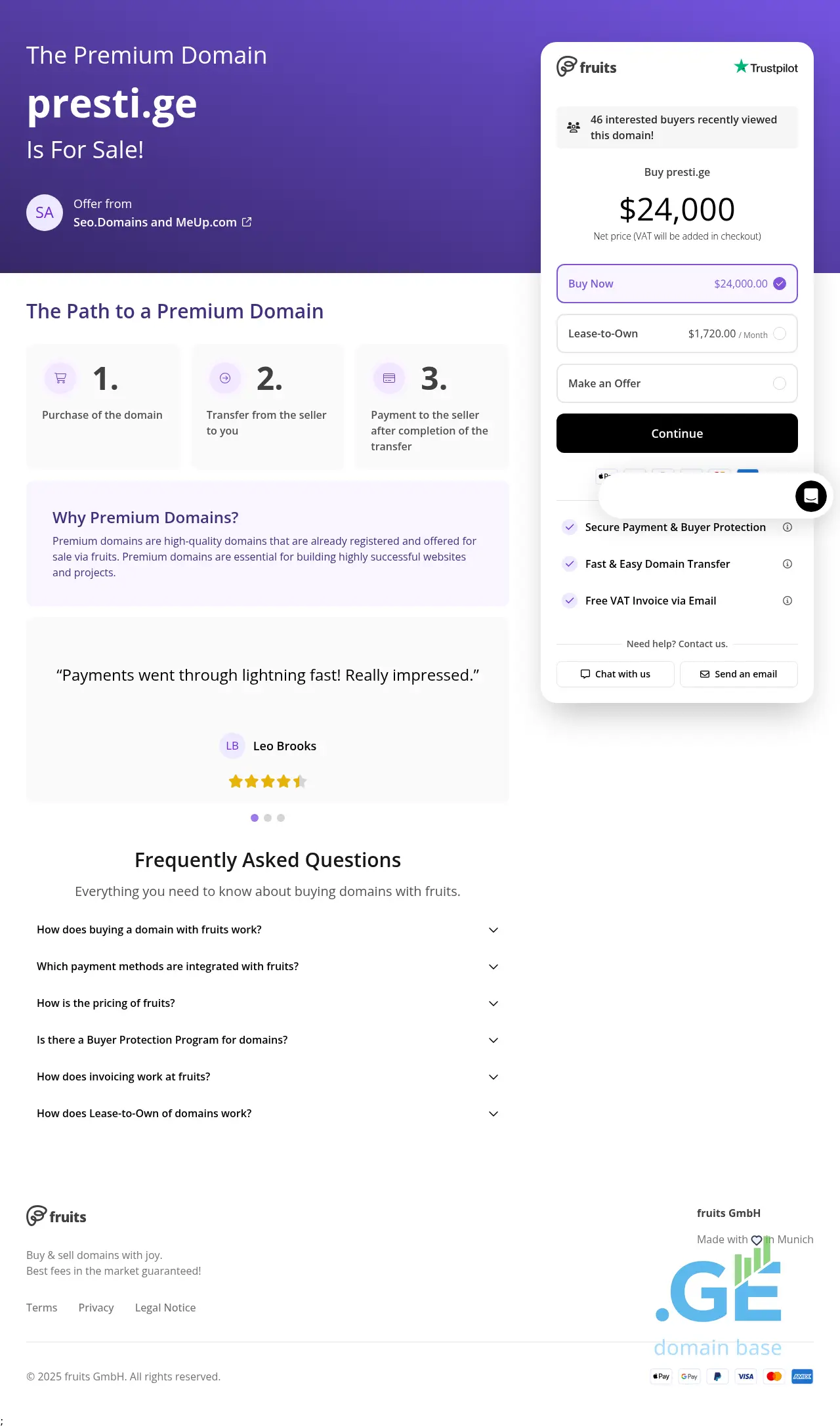 Screenshot of the site presti.ge