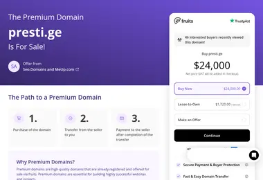 Screenshot of presti.ge