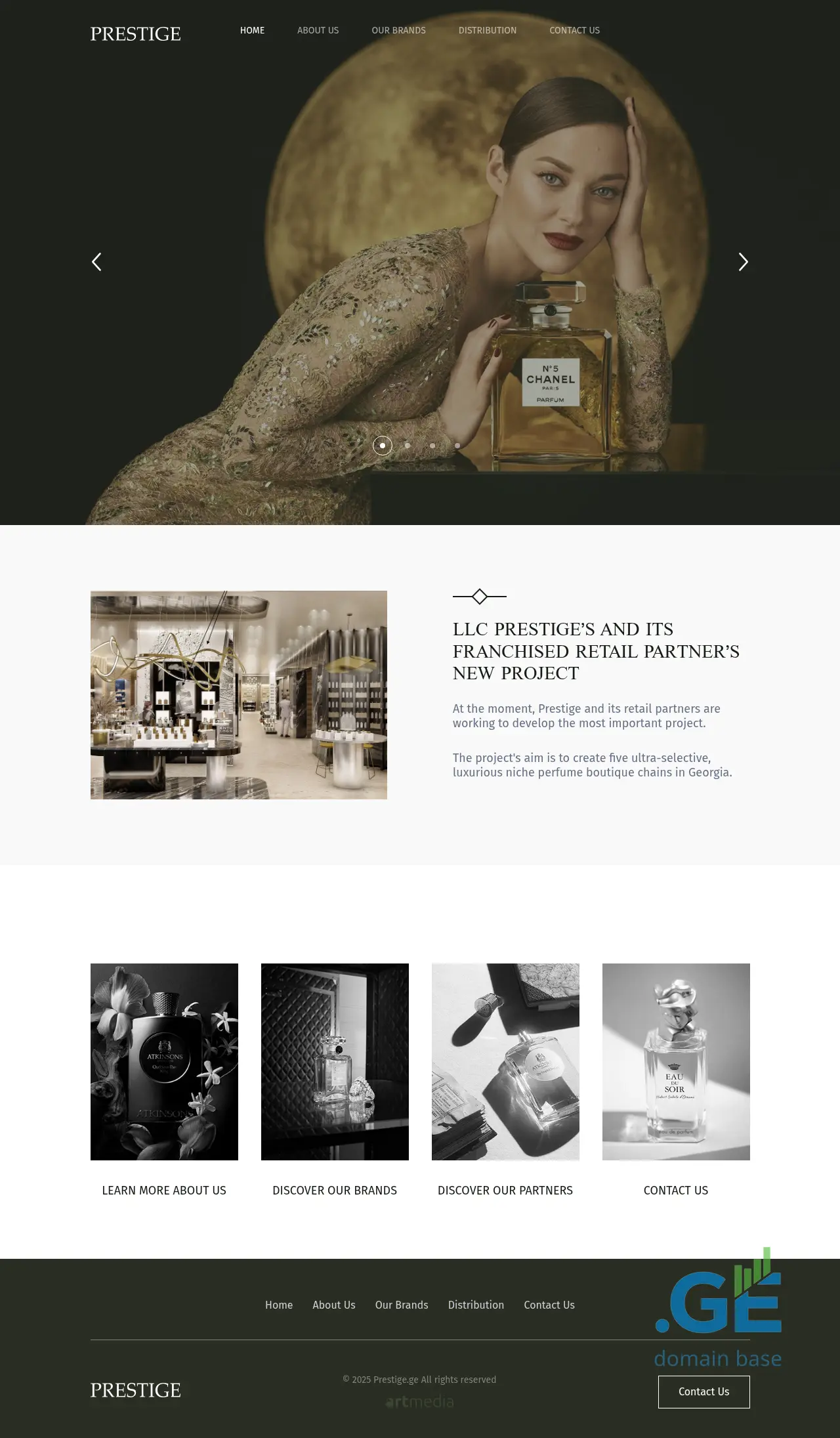 Screenshot of the site prestige.ge