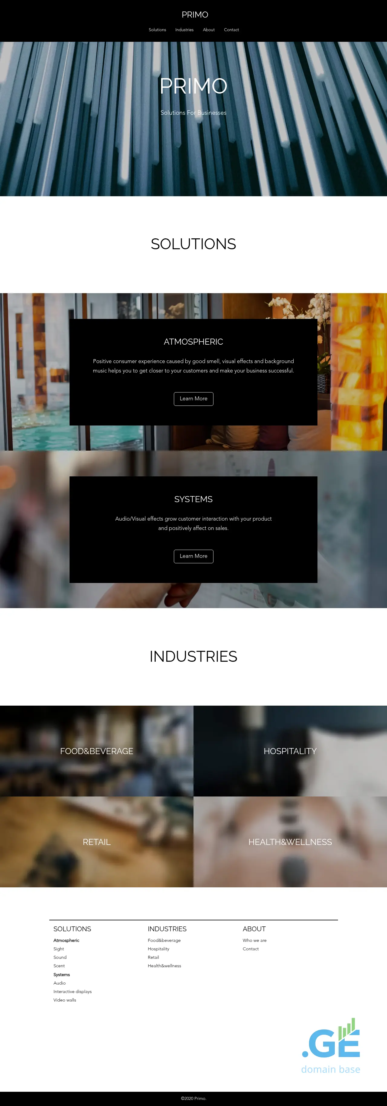 Screenshot of the site primosolutions.ge
