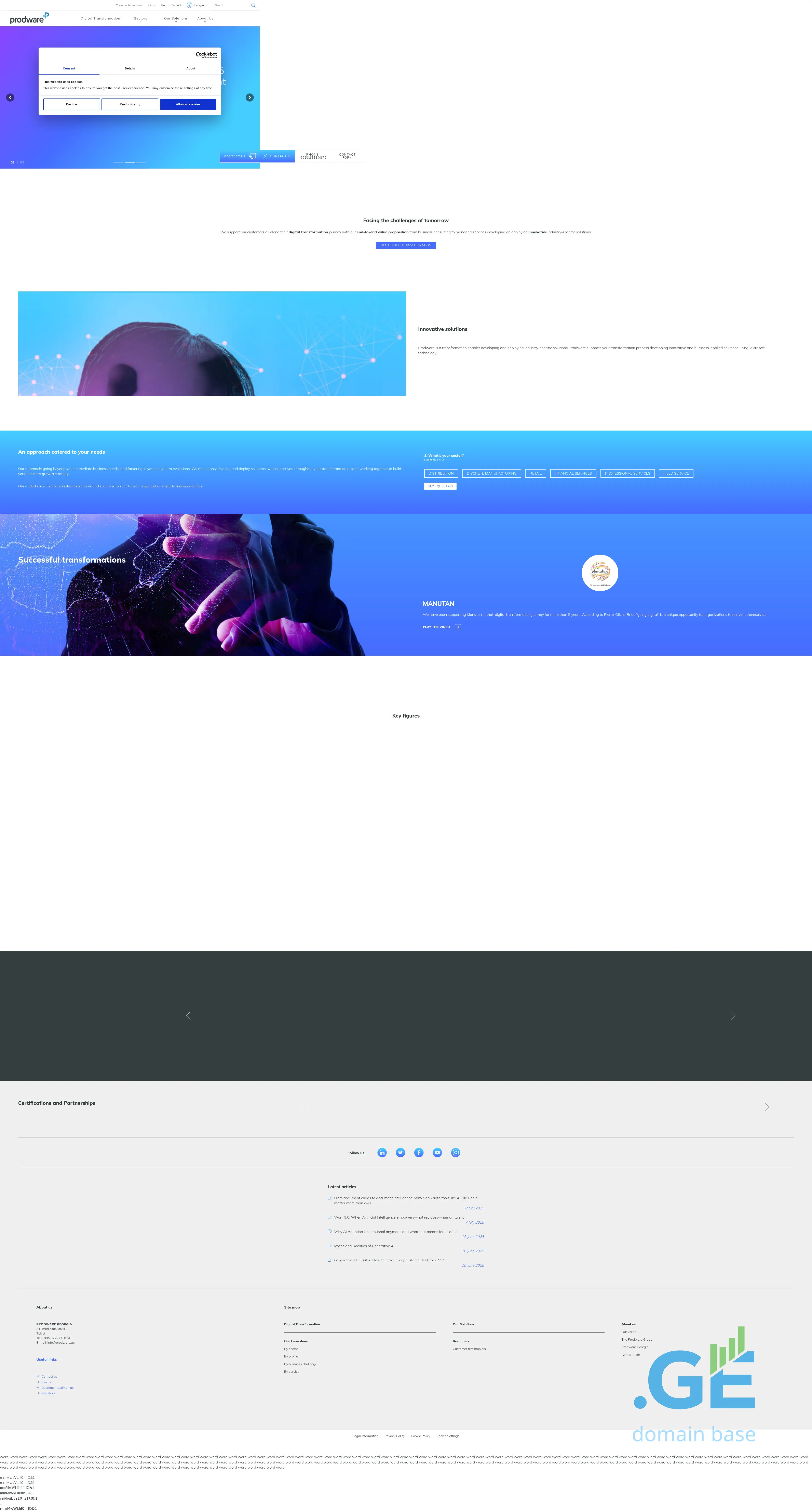 Screenshot of the site prodware.ge