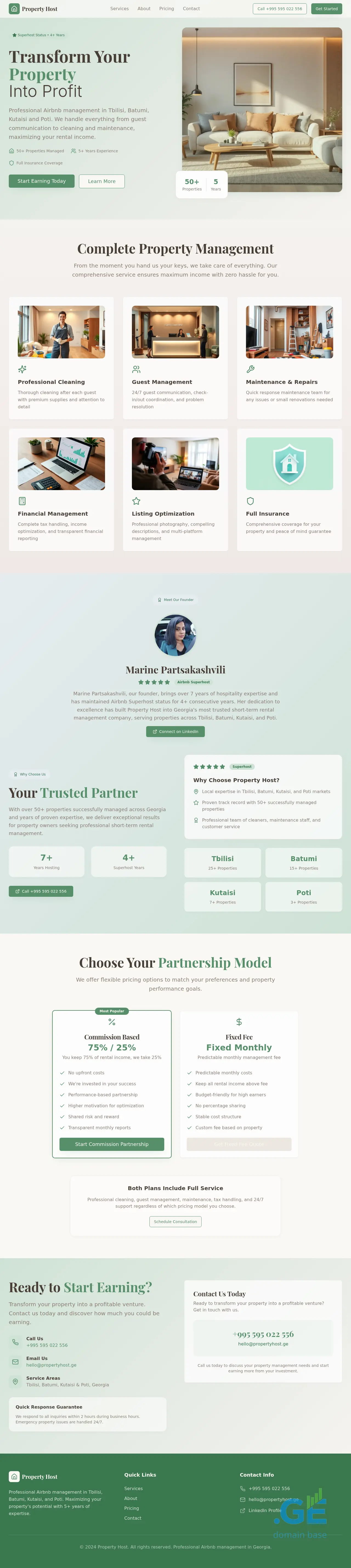 Screenshot of the site propertyhost.ge