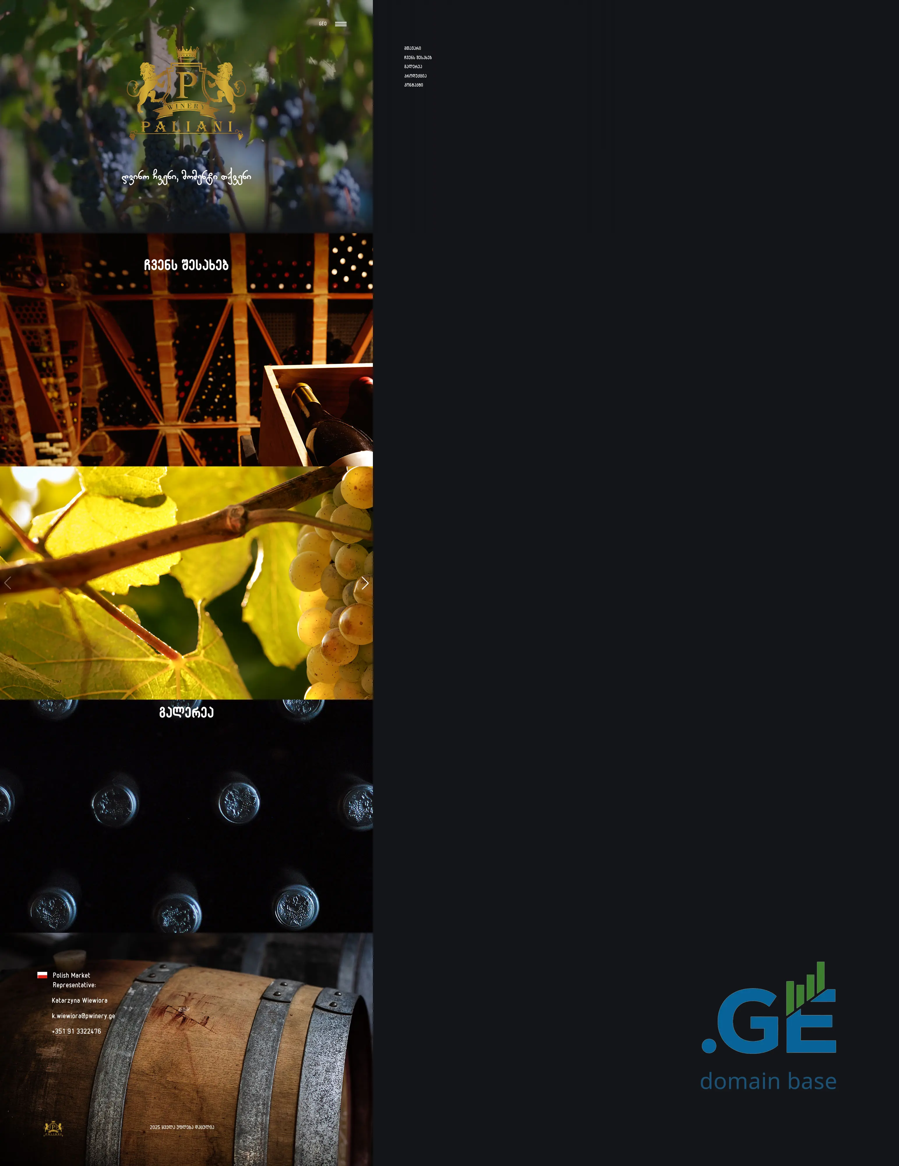 Screenshot of the site pwinery.ge