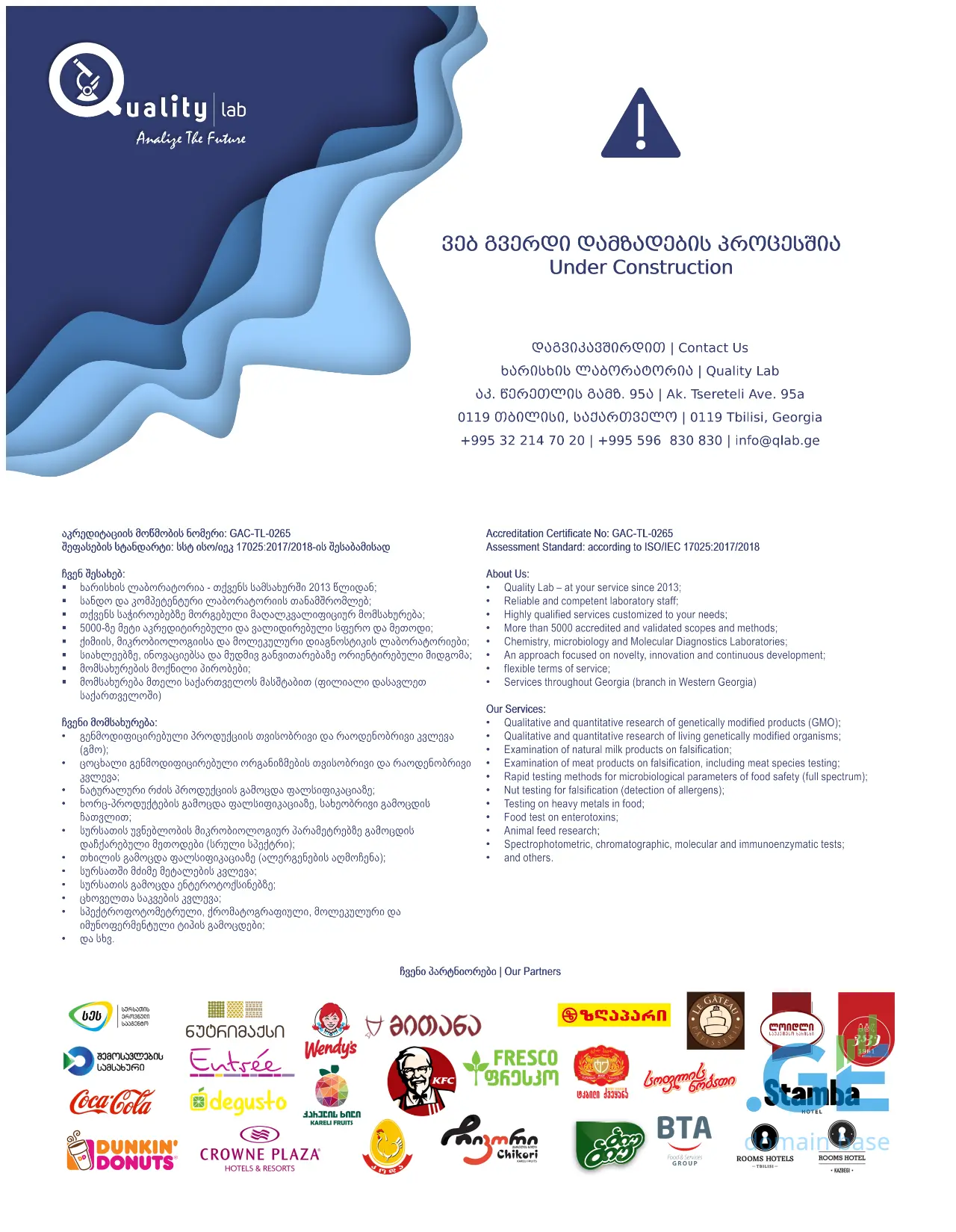 Screenshot of the site qlab.ge