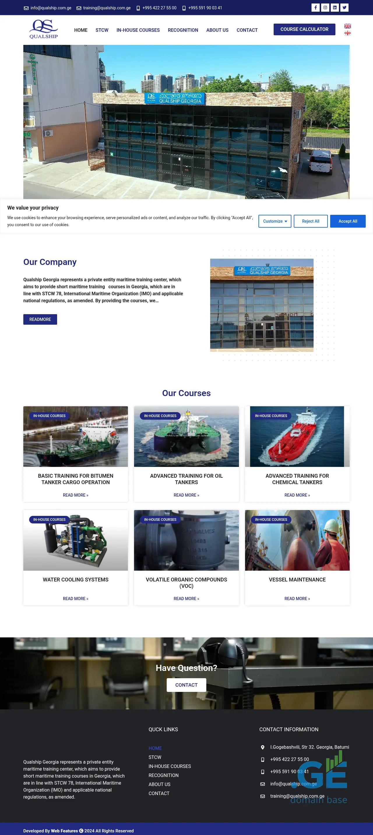 Screenshot of the site qualship.com.ge