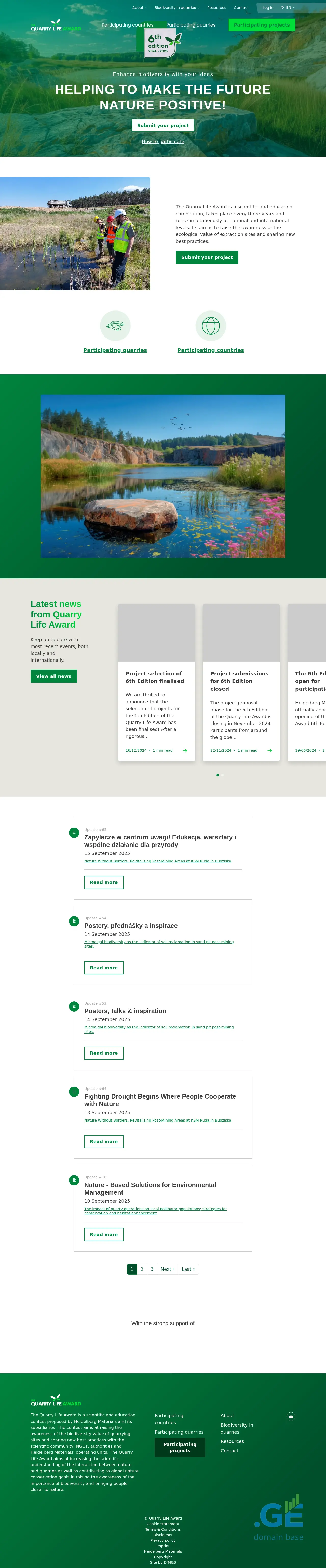 Screenshot of the site quarrylifeaward.ge