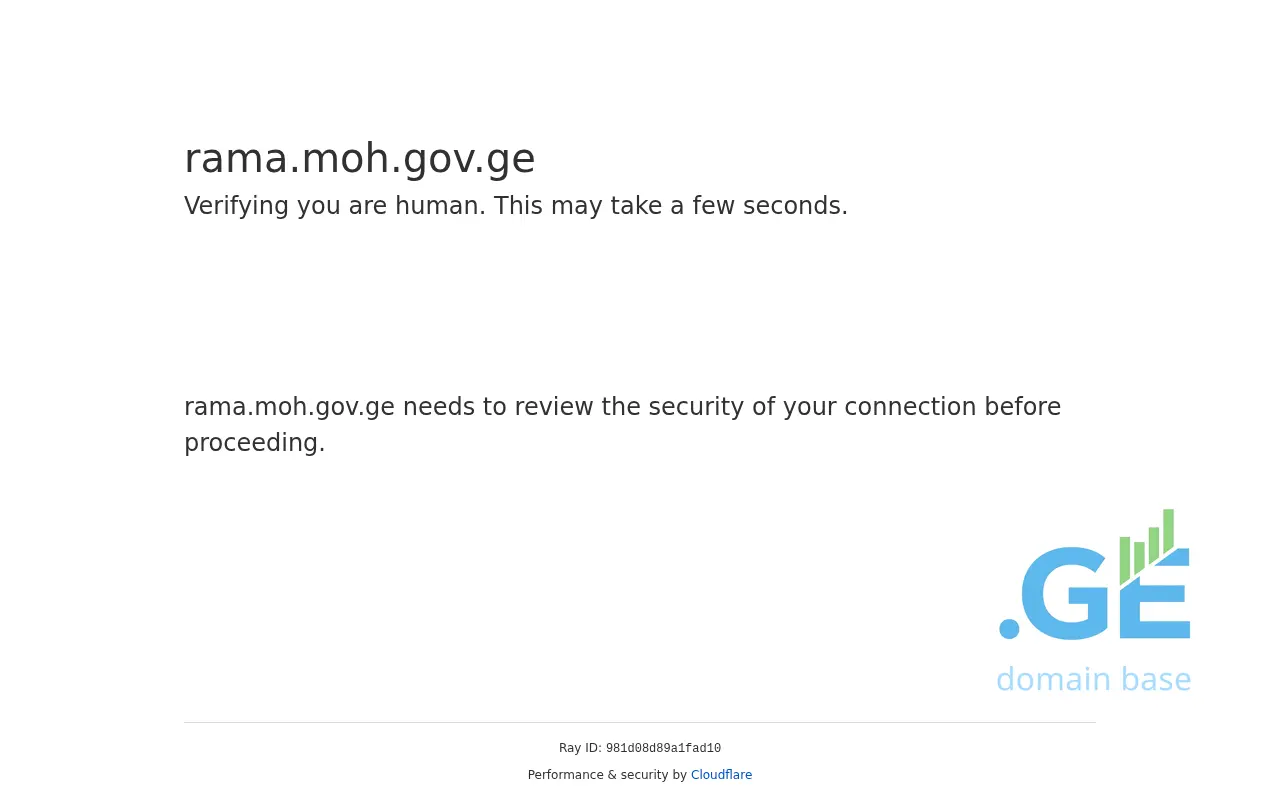 Screenshot of the site rama.moh.gov.ge
