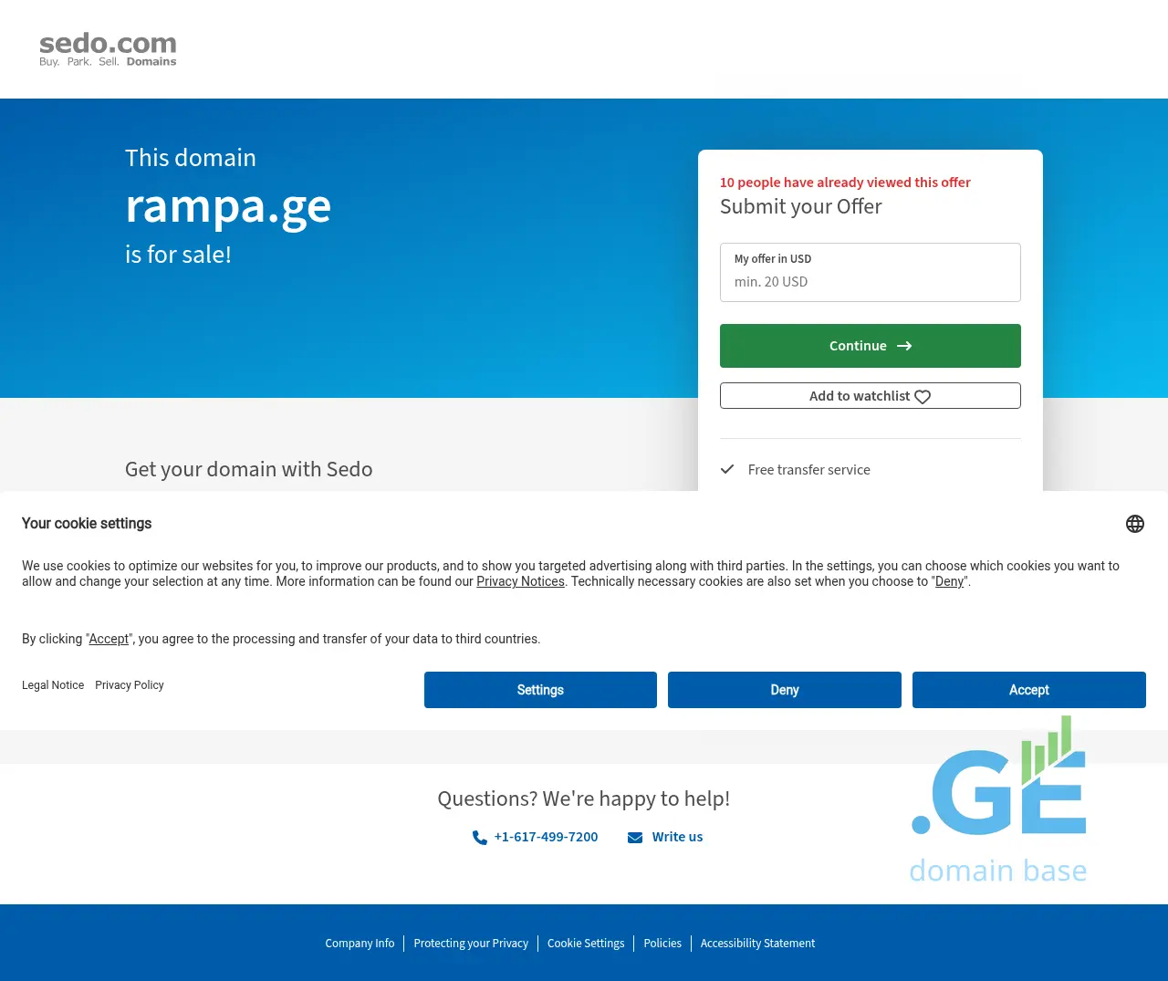 Screenshot of the site rampa.ge