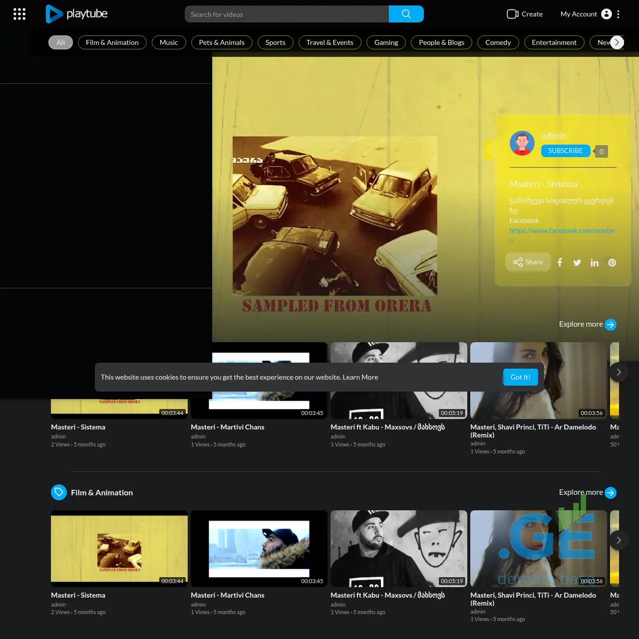 Screenshot of the site rap.ge
