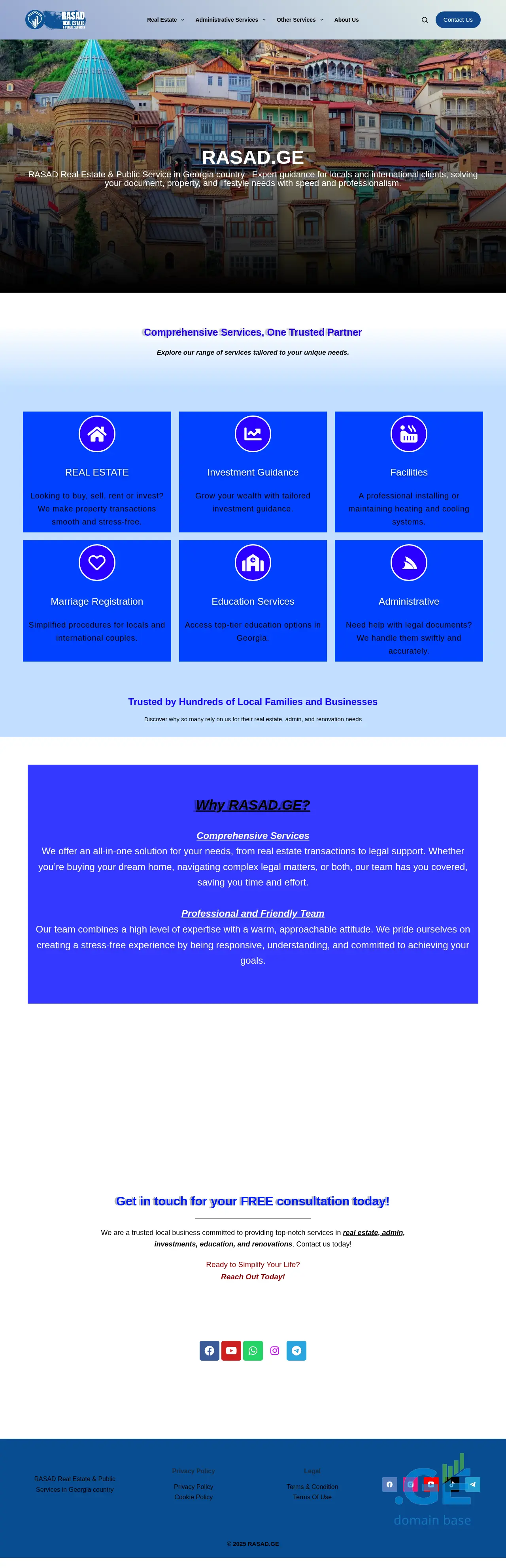 Screenshot of the site rasad.ge