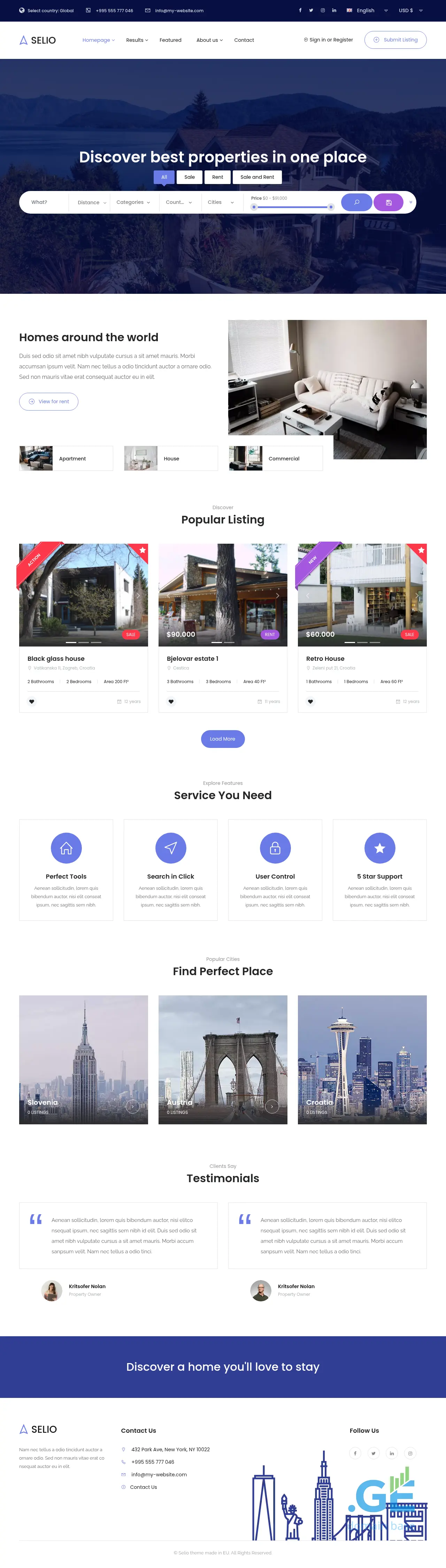 Screenshot of the site realhome.ge