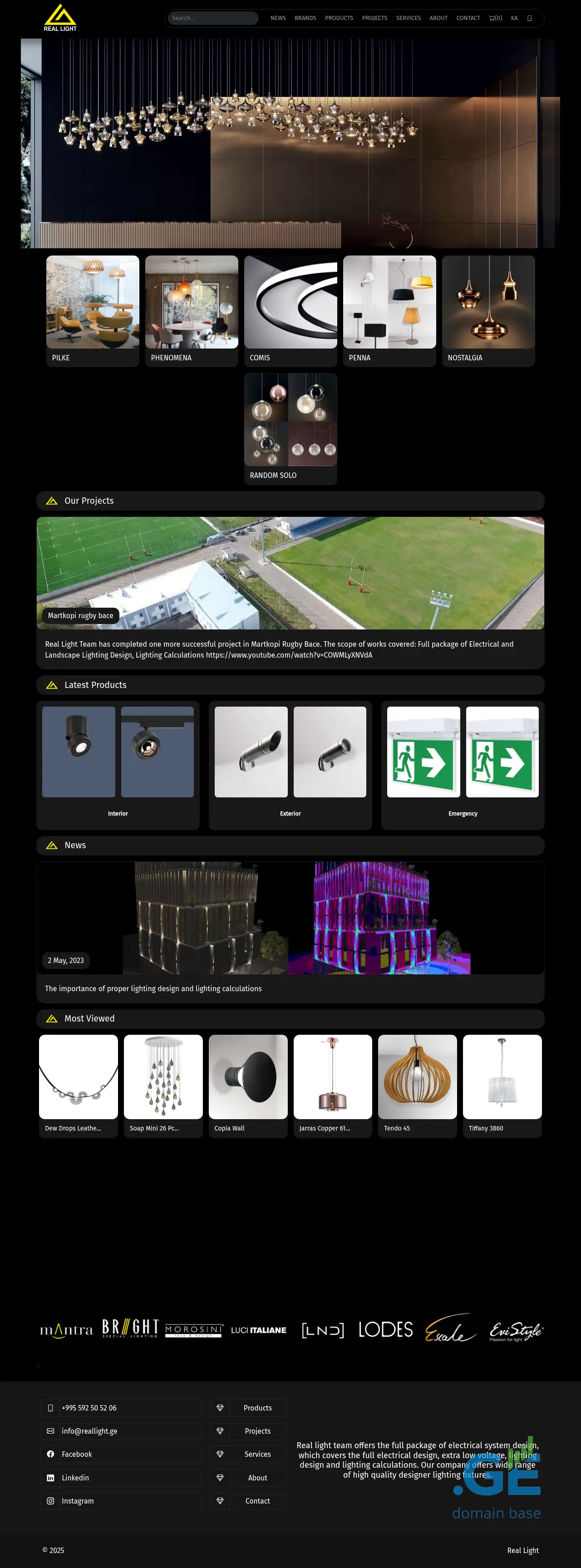Screenshot of the site reallight.ge