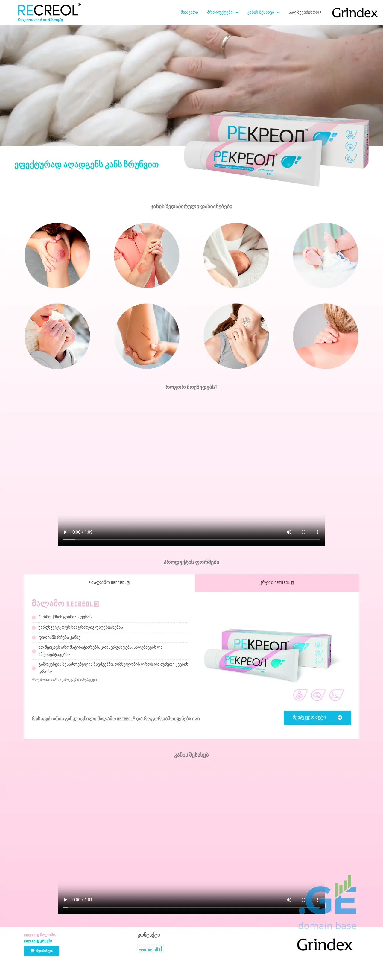 Screenshot of the site recreol.ge
