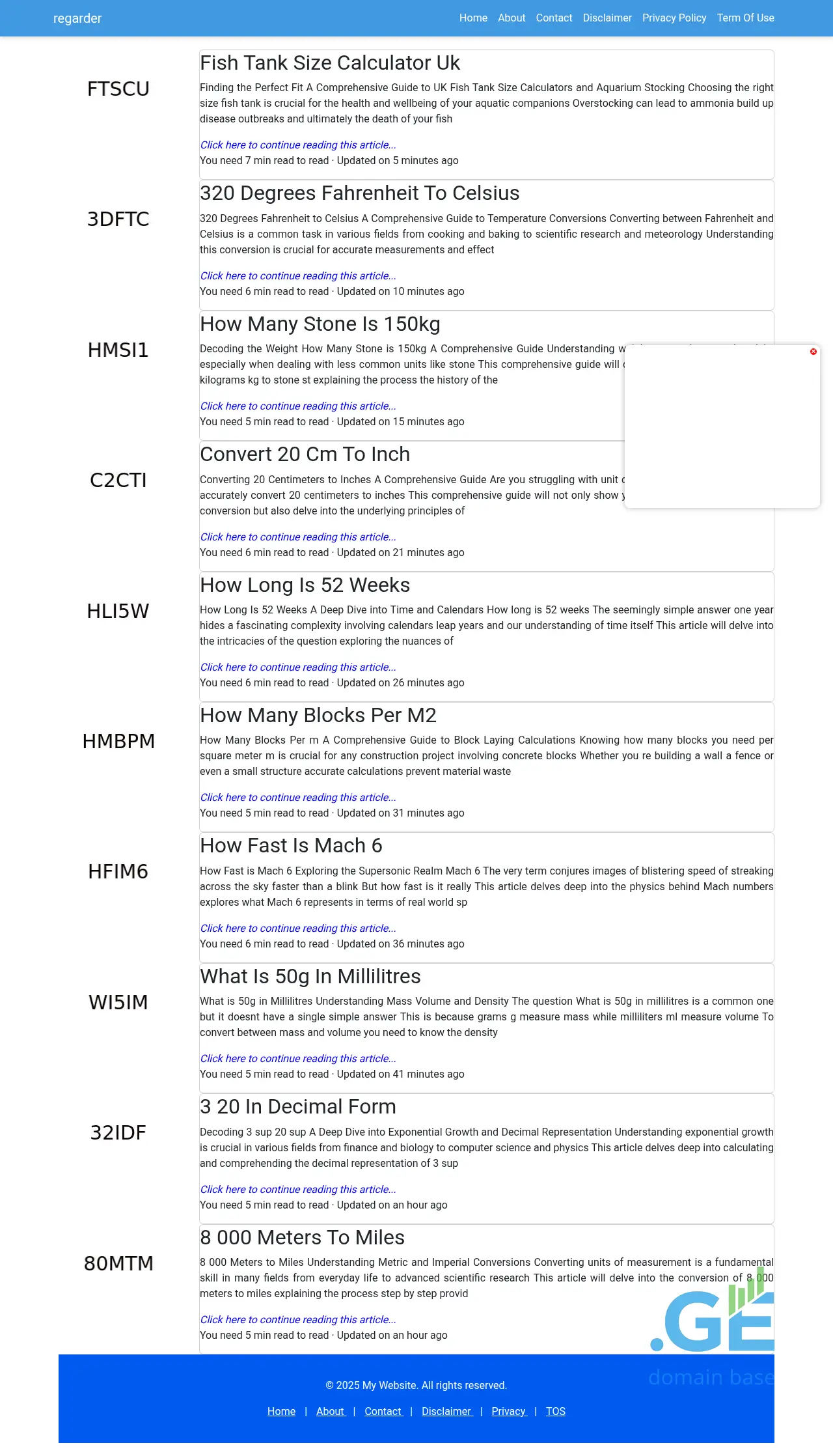 Screenshot of the site regarder.ge