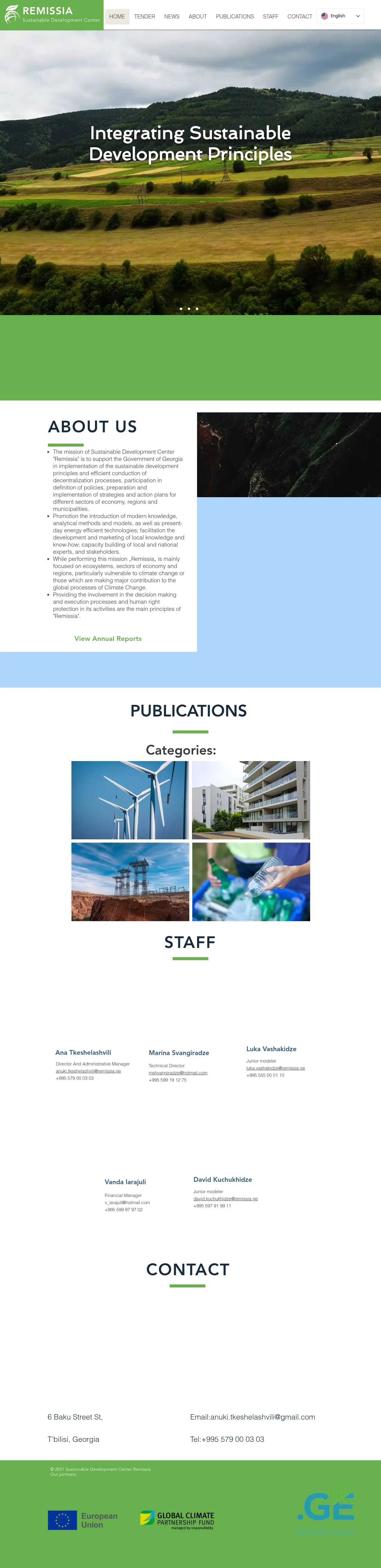 Screenshot of the site remissia.ge