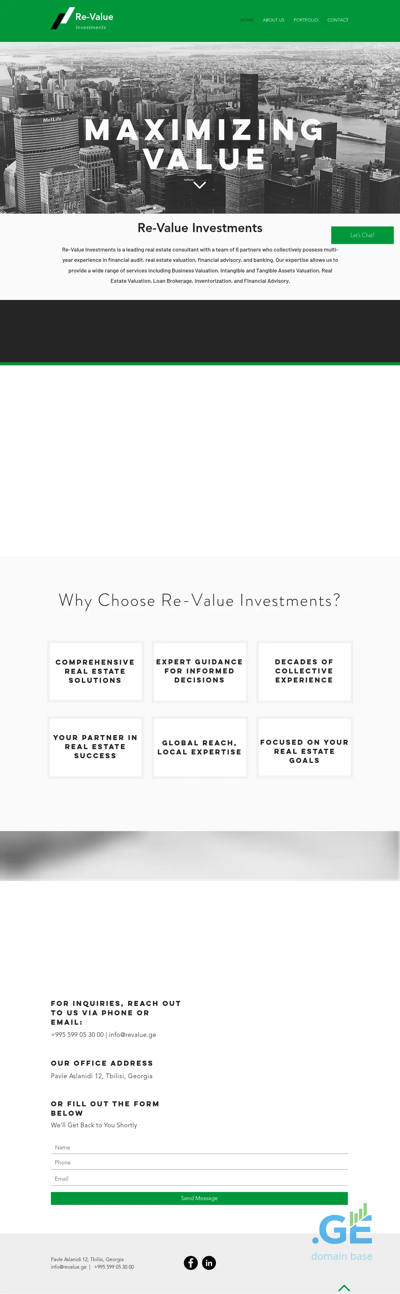 Screenshot of the site revalue.ge