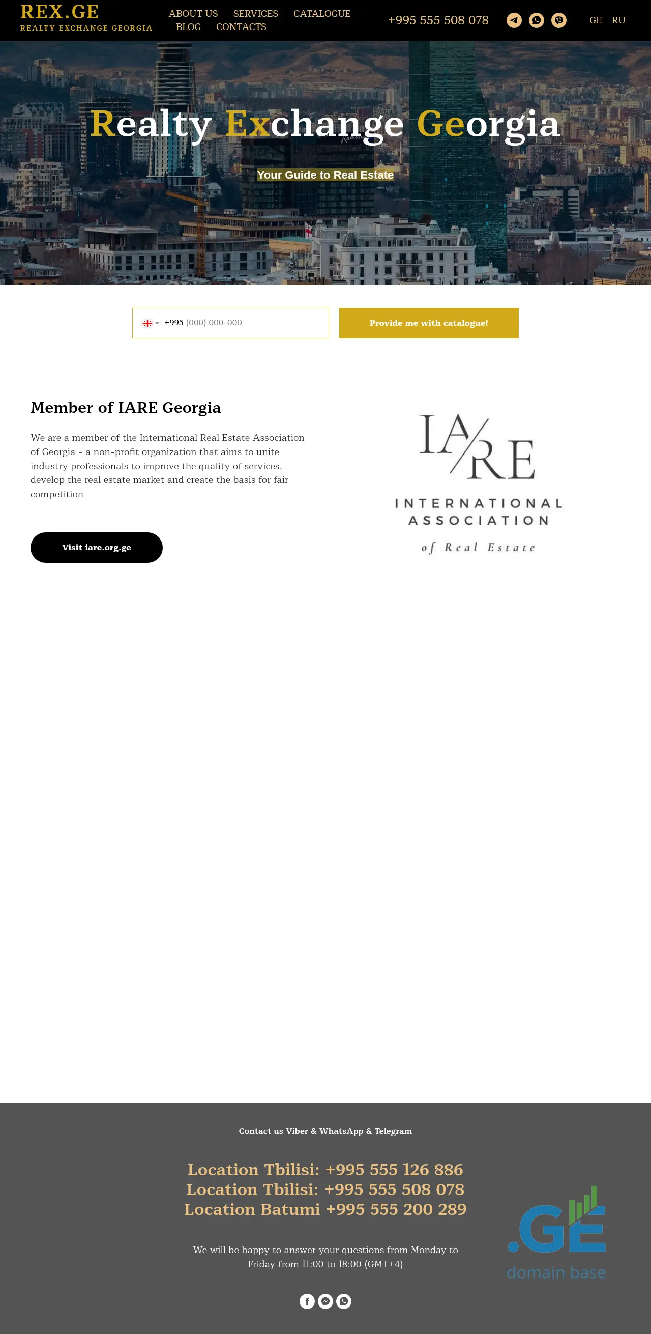 Screenshot of the site rex.ge