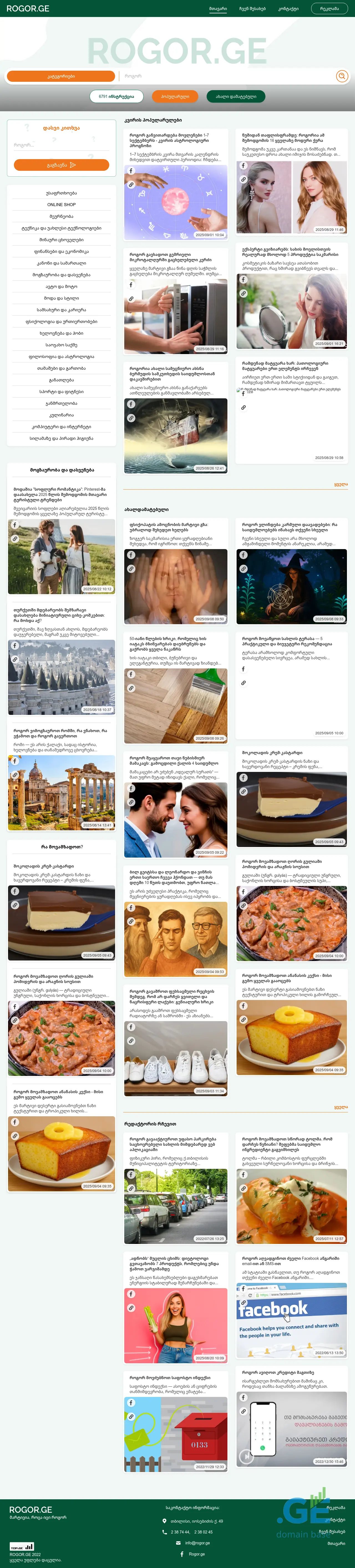 Screenshot of the site rogor.ge
