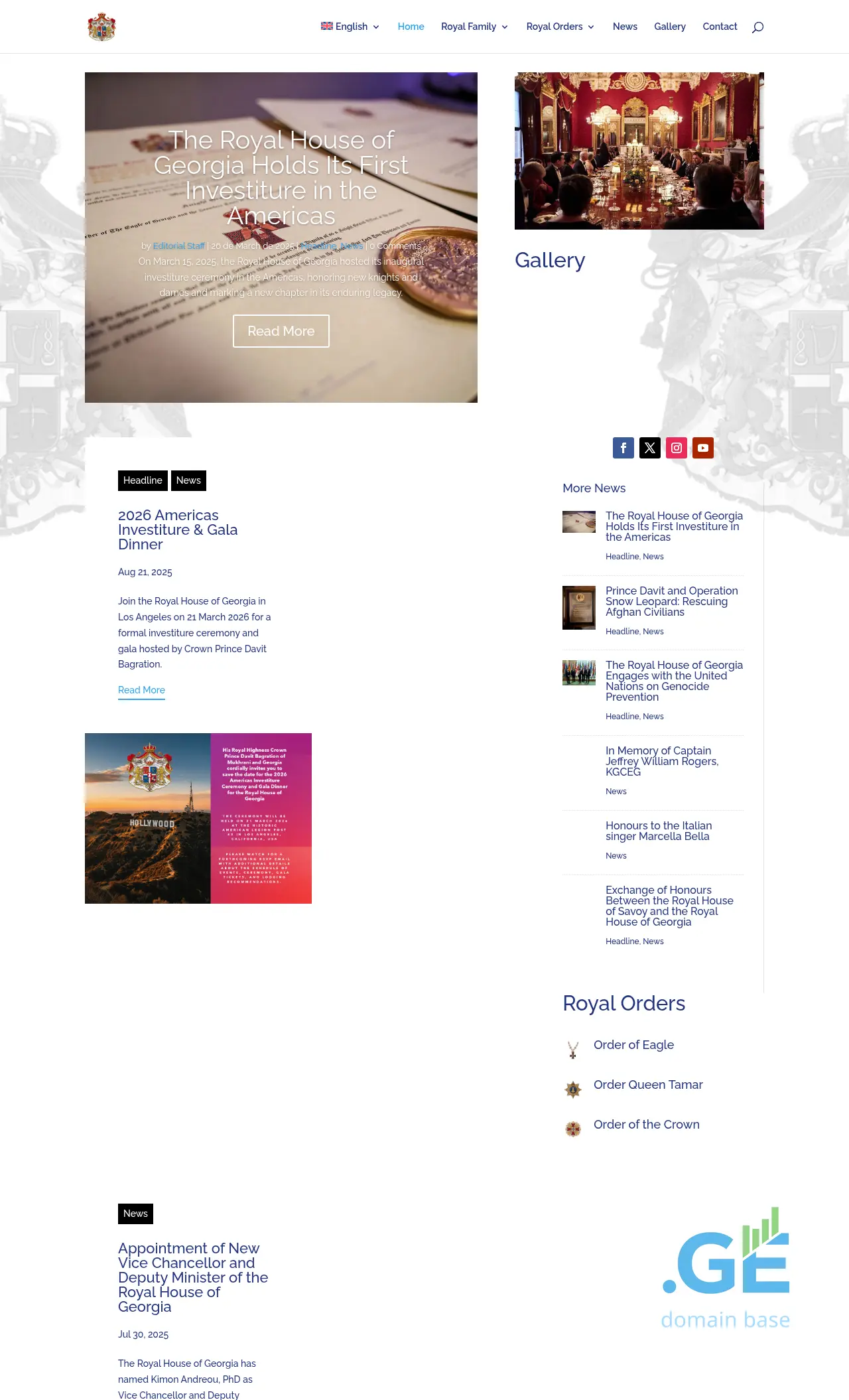 Screenshot of the site royalhouseofgeorgia.ge