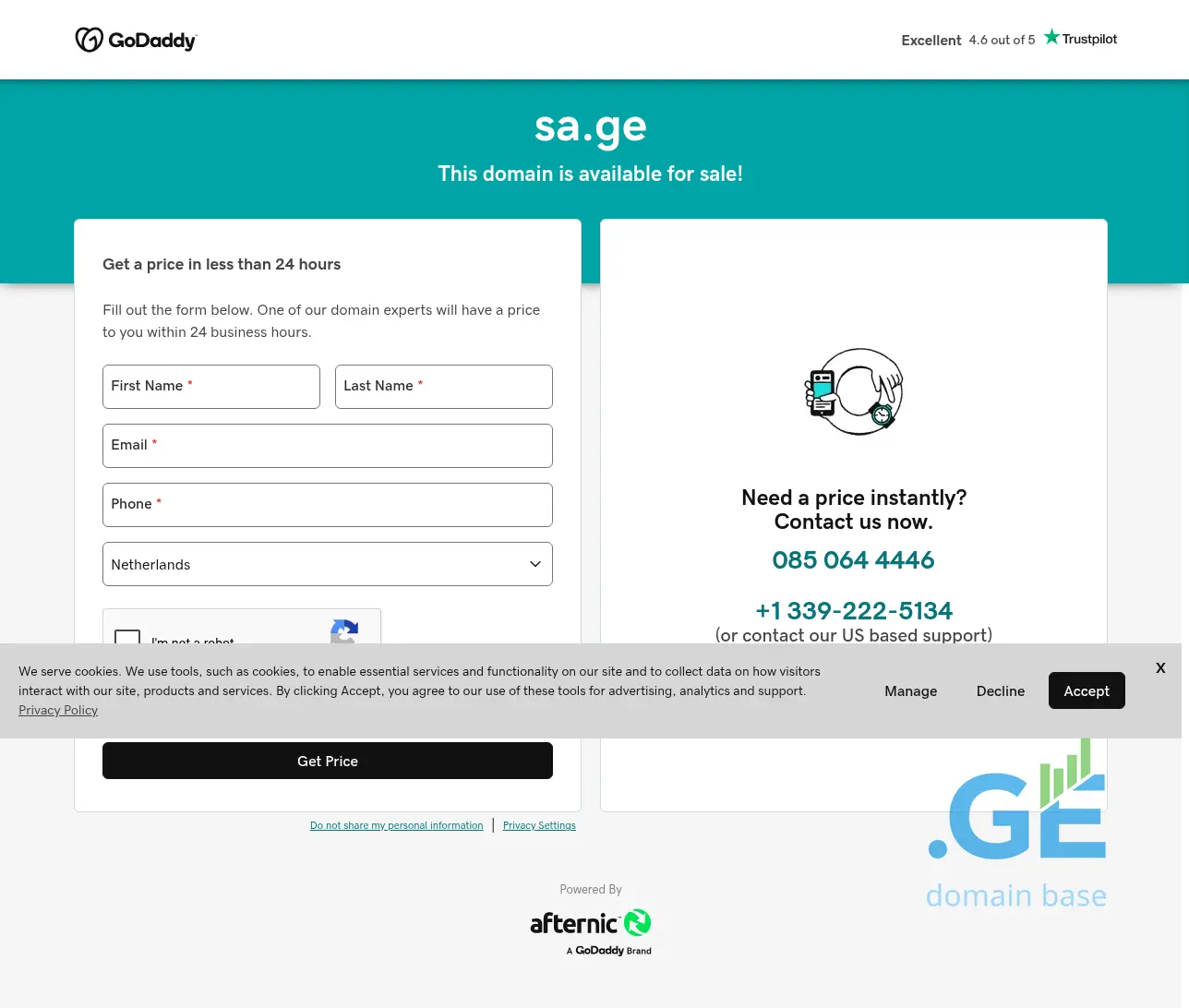 Screenshot of the site sa.ge