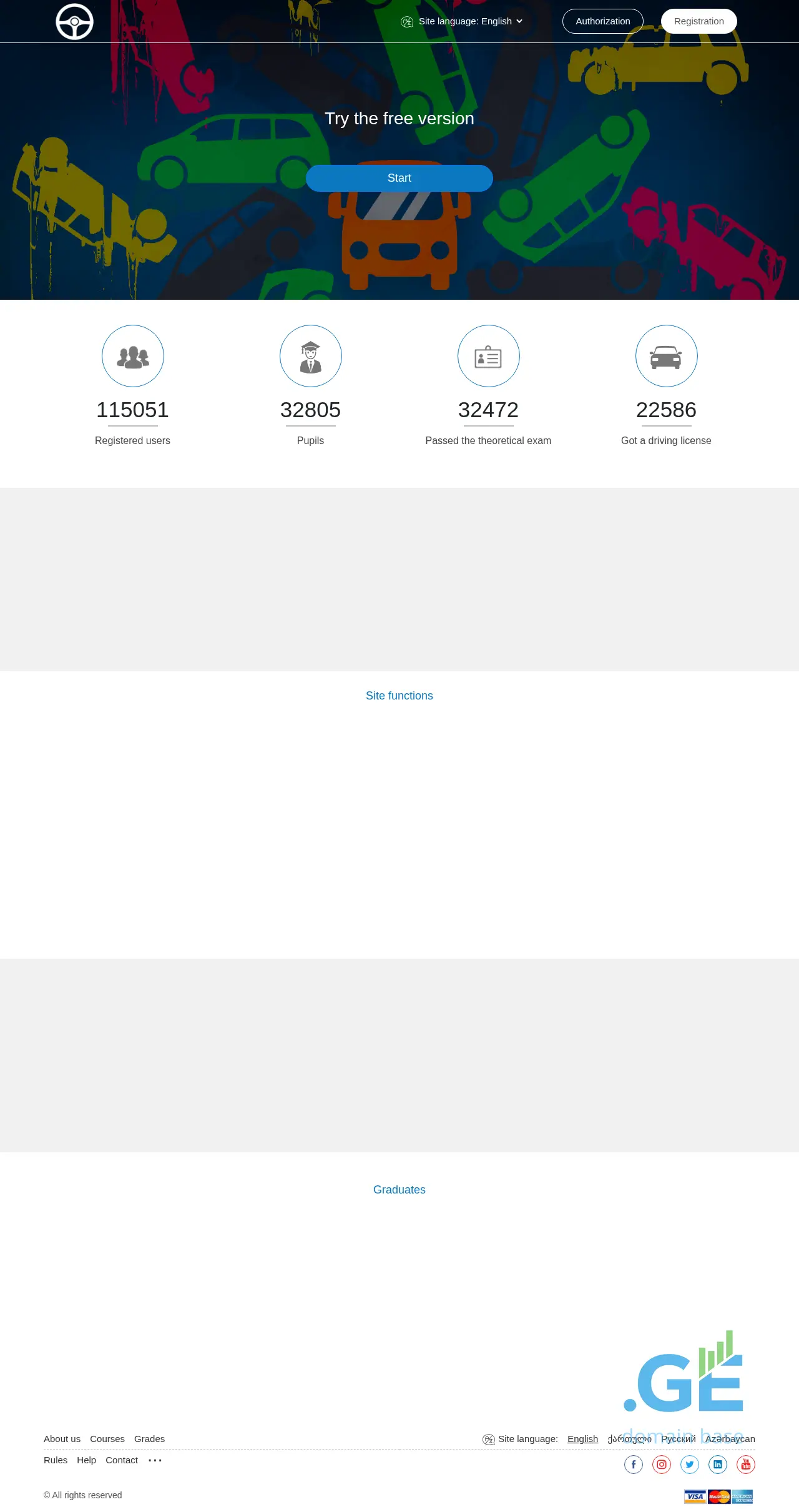 Screenshot of the site sache.ge
