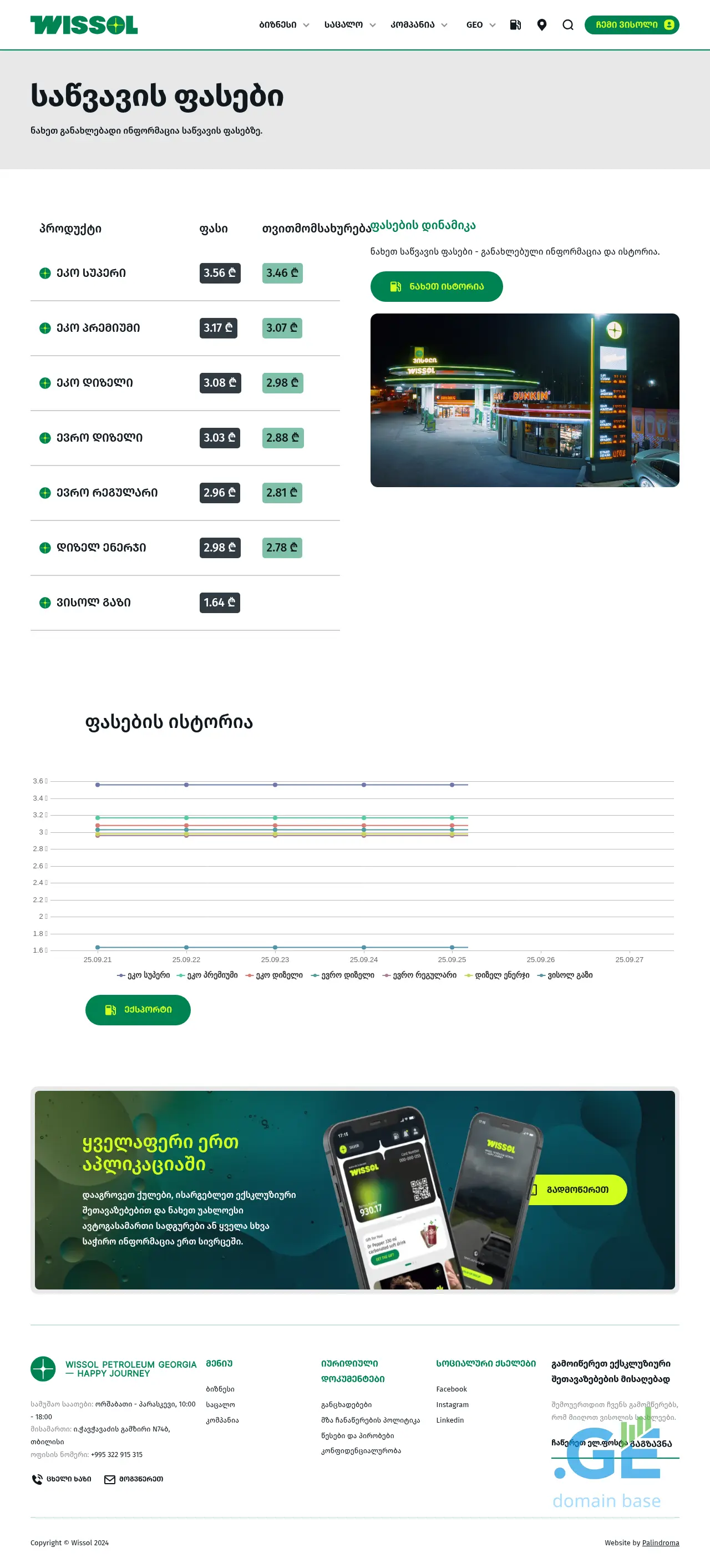 Screenshot of the site sacvavi.ge