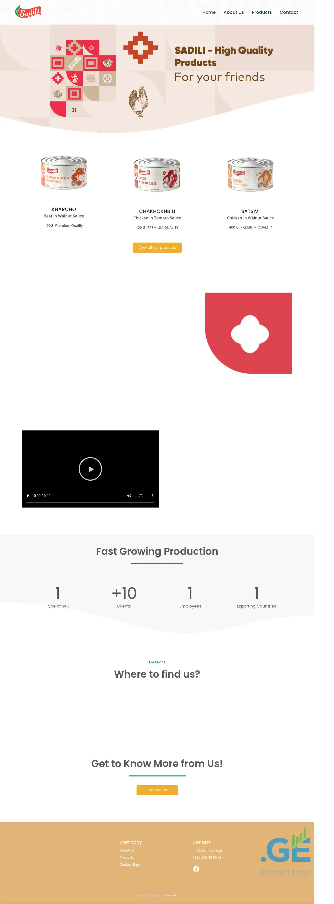 Screenshot of the site sadili.com.ge