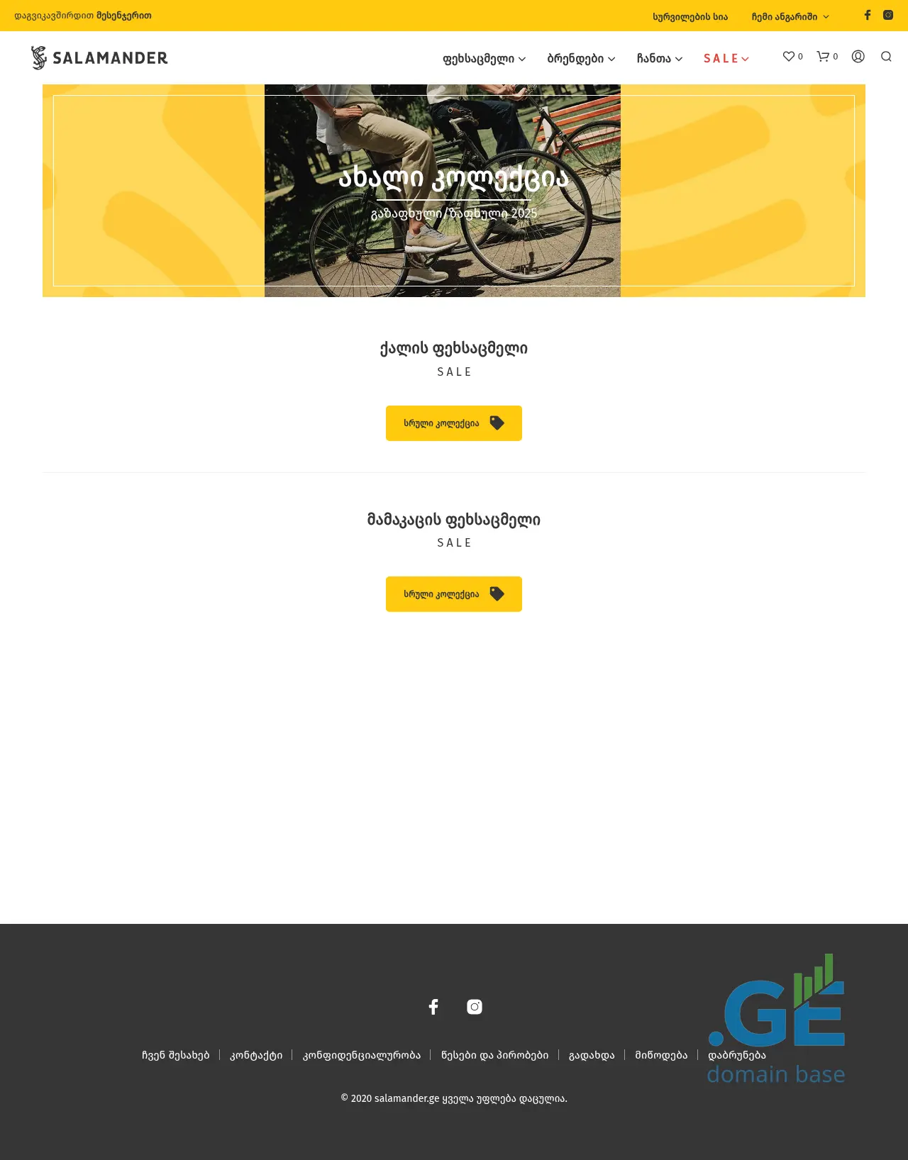 Screenshot of the site salamandra.ge