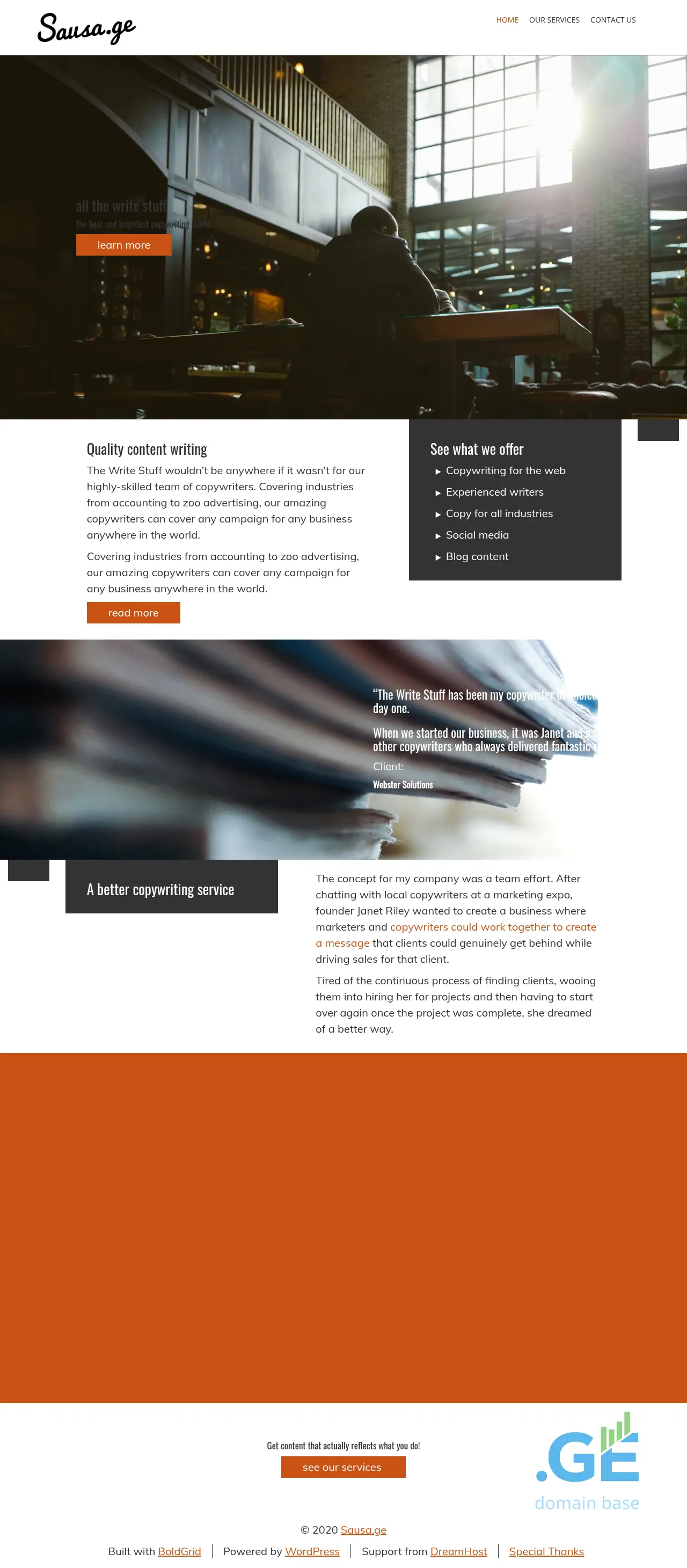 Screenshot of the site sausa.ge
