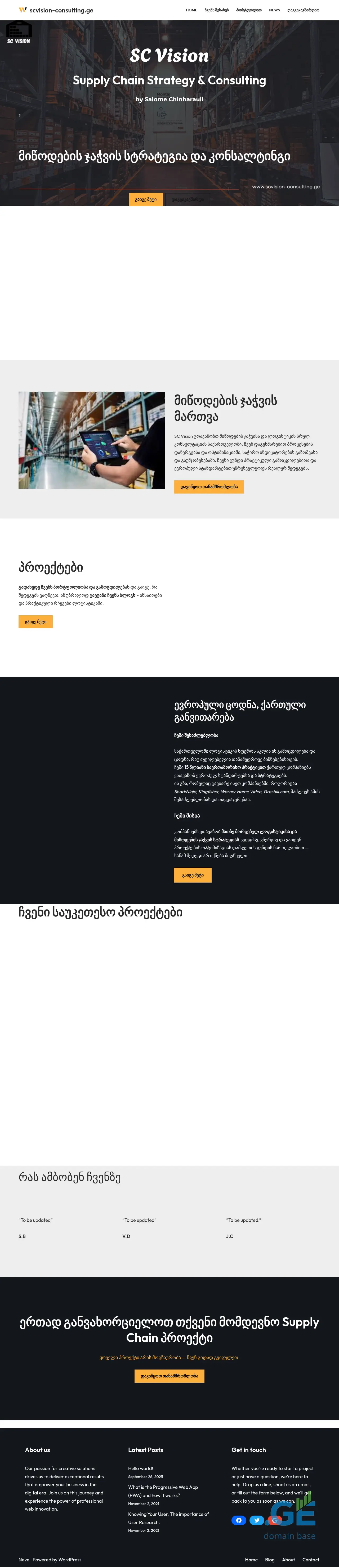 Screenshot of the site scvision-consulting.ge