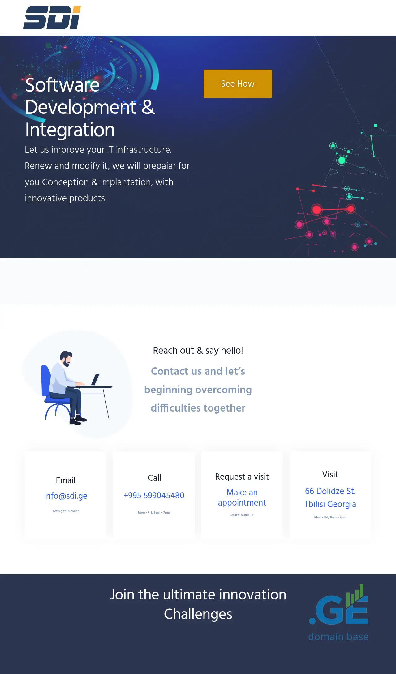 Screenshot of the site sdi.ge
