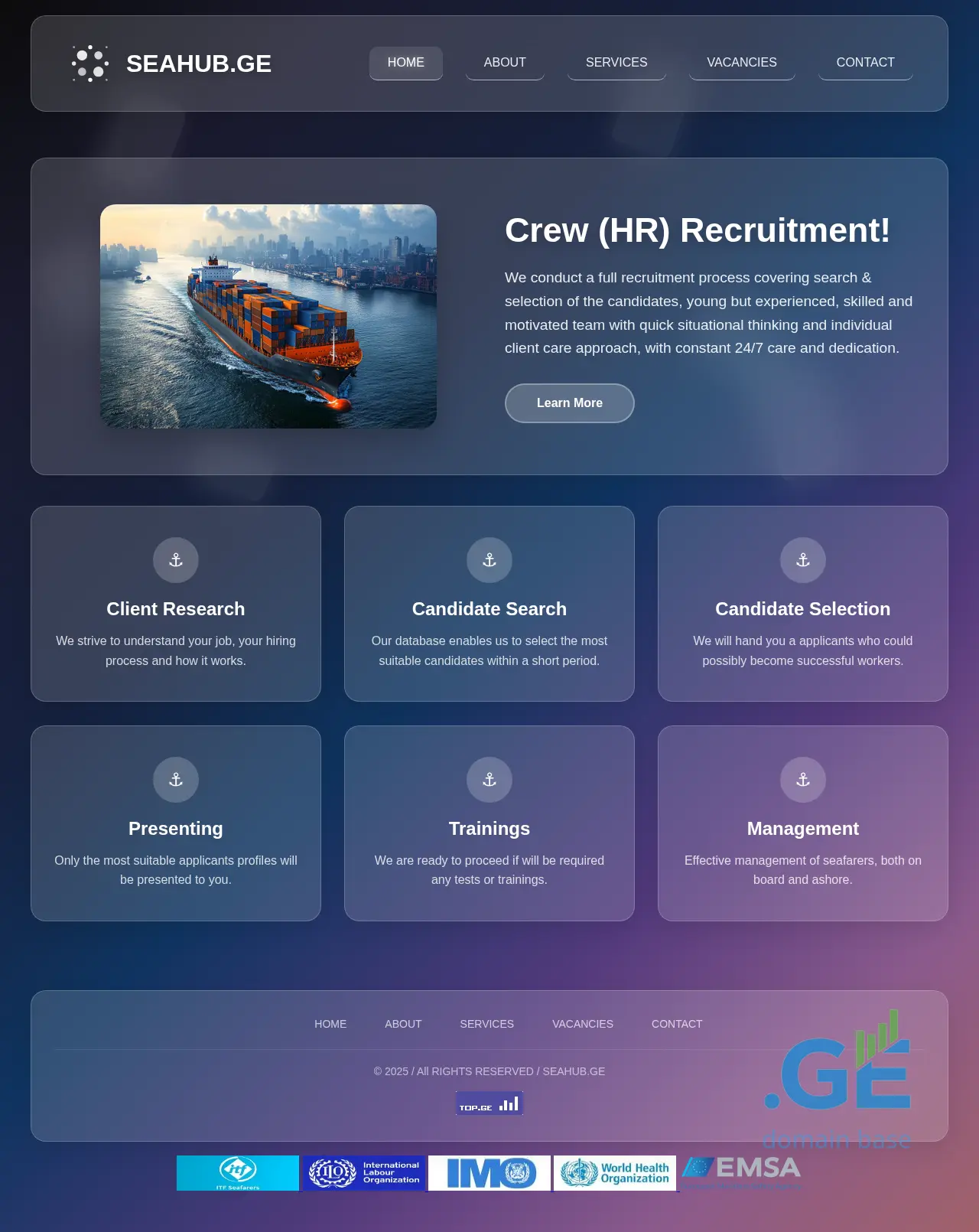 Screenshot of the site seahub.ge
