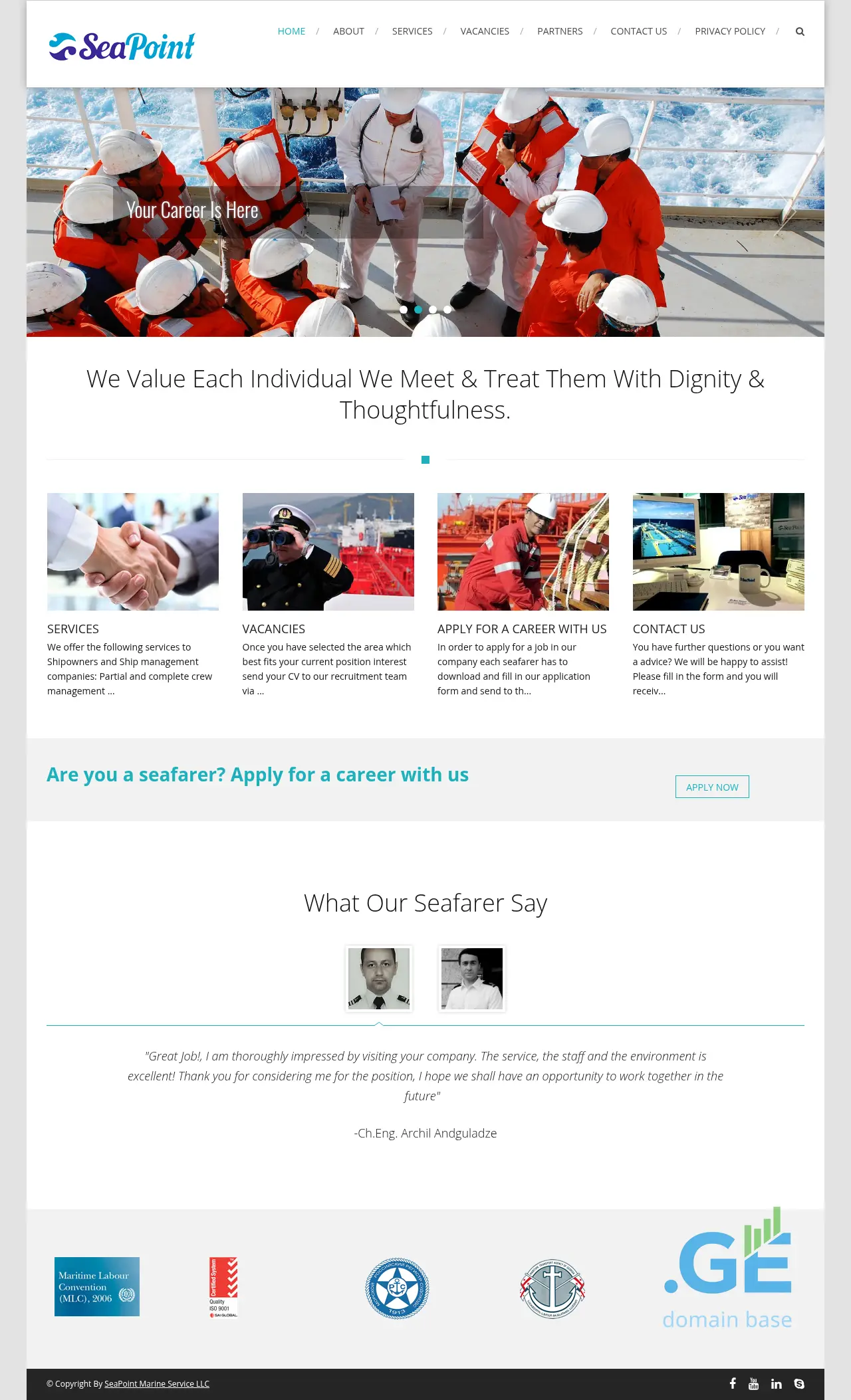 Screenshot of the site seapoint.ge