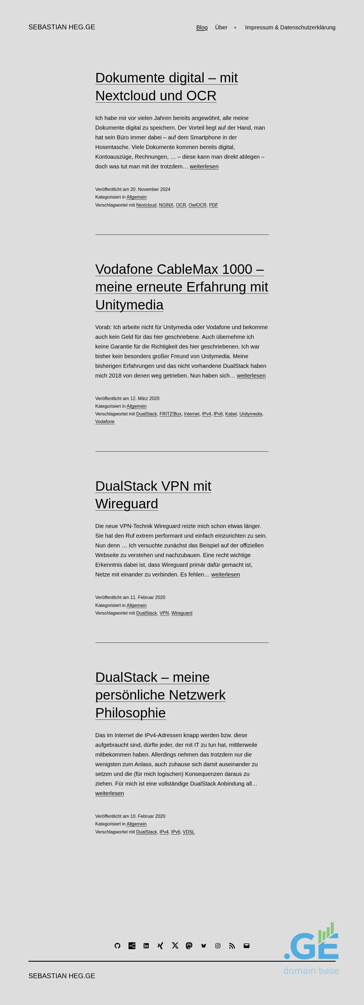 Screenshot of the site sebastianheg.ge