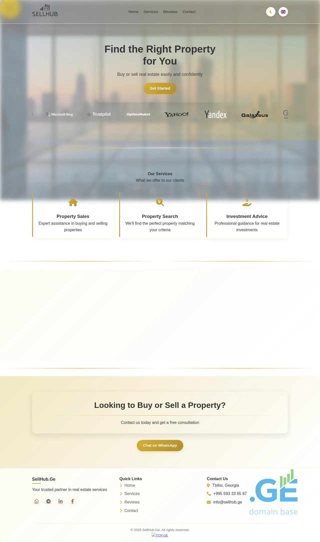 Screenshot of the site sellhub.ge
