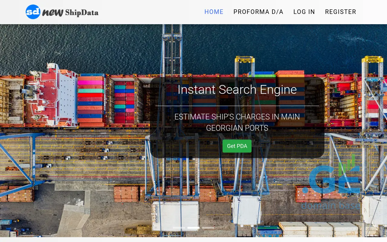Screenshot of the site shipnext.ge