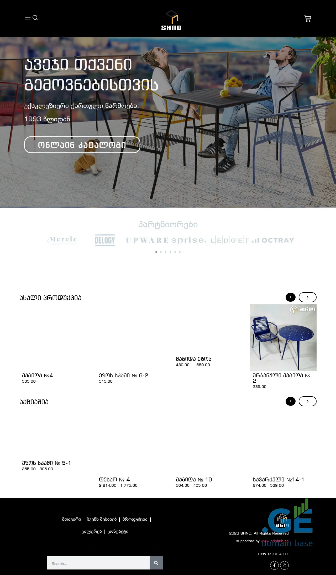 Screenshot of the site shno.ge