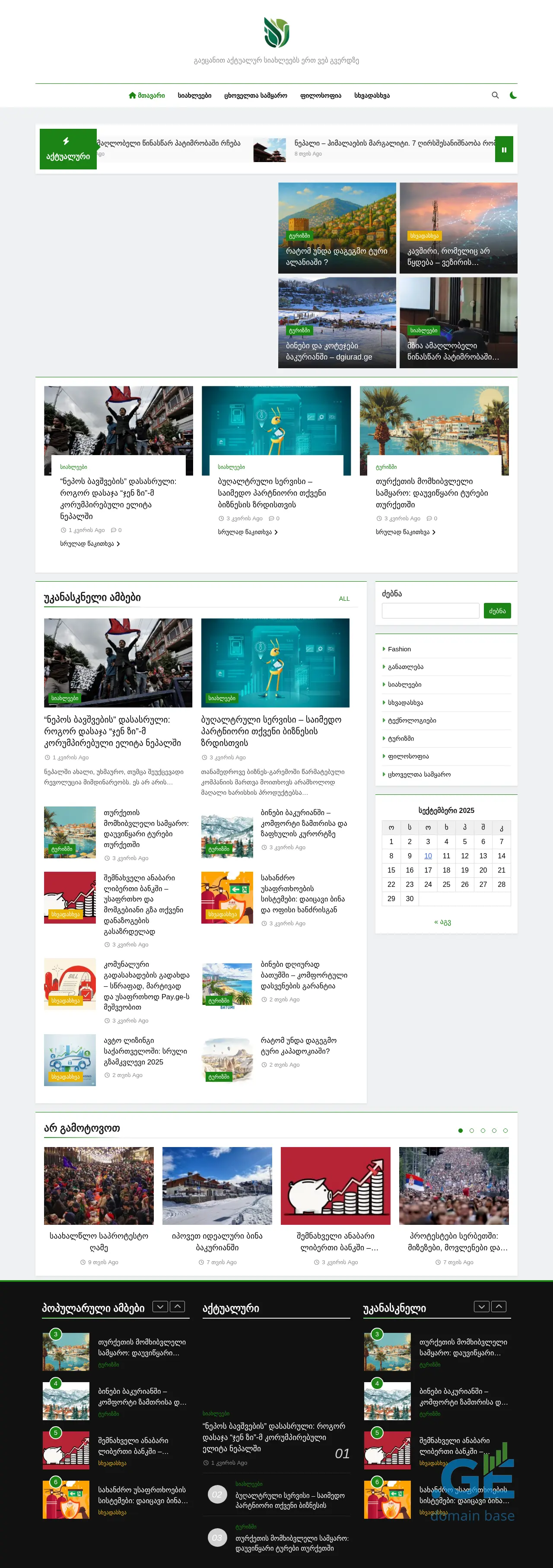 Screenshot of the site siaxle.ge