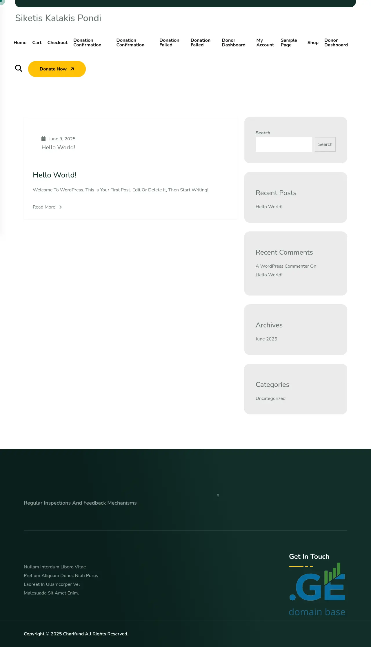 Screenshot of the site siketiskalakispondi.ge