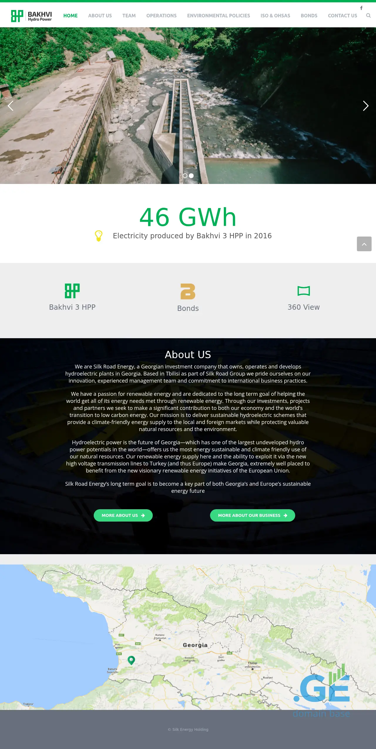 Screenshot of the site silkroadenergy.ge